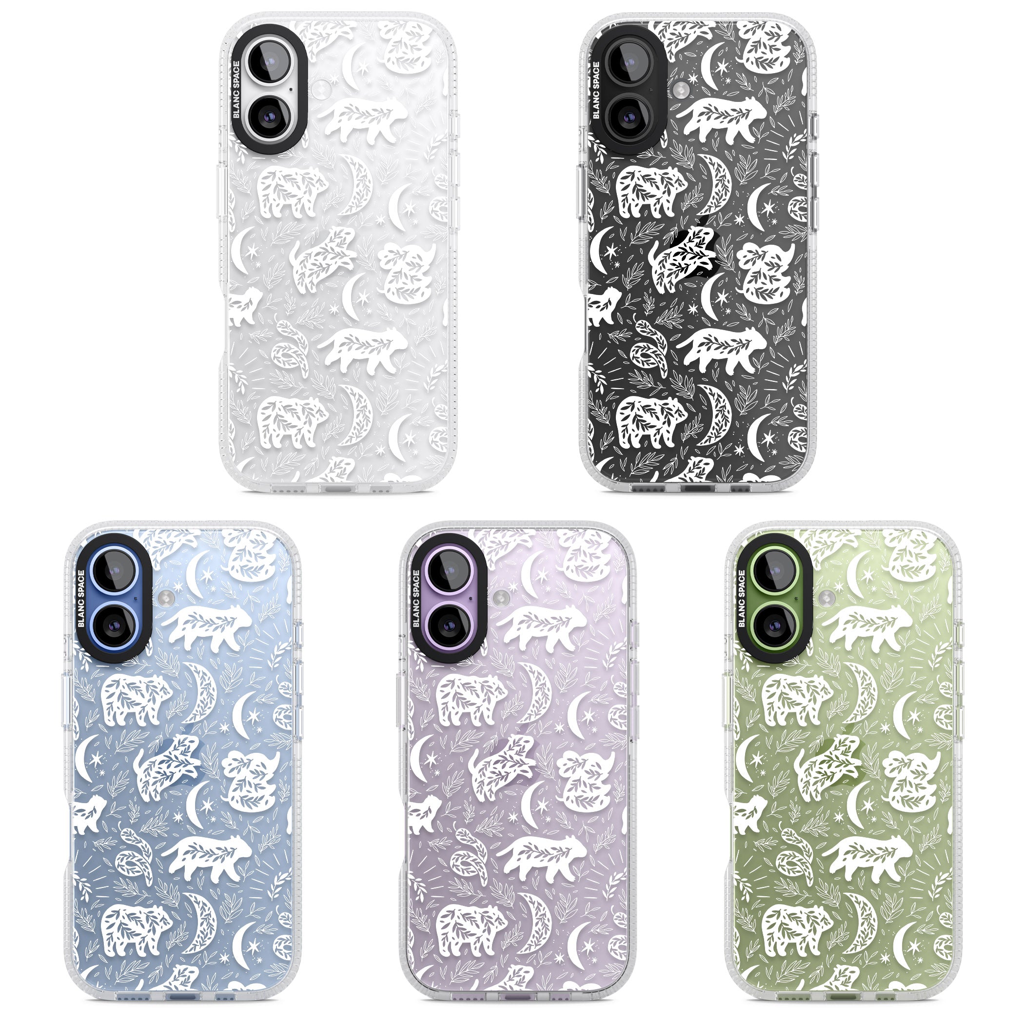 Forest Animal Silhouettes: White/Clear iPhone 17 Impact Air Clear Phone Case APT Impact Protection