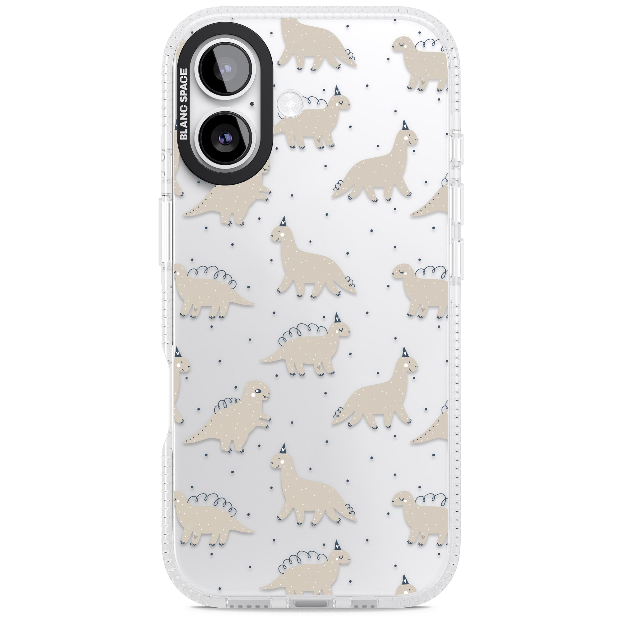 Adorable Dino Pattern iPhone 17 Impact Air Clear Phone Case