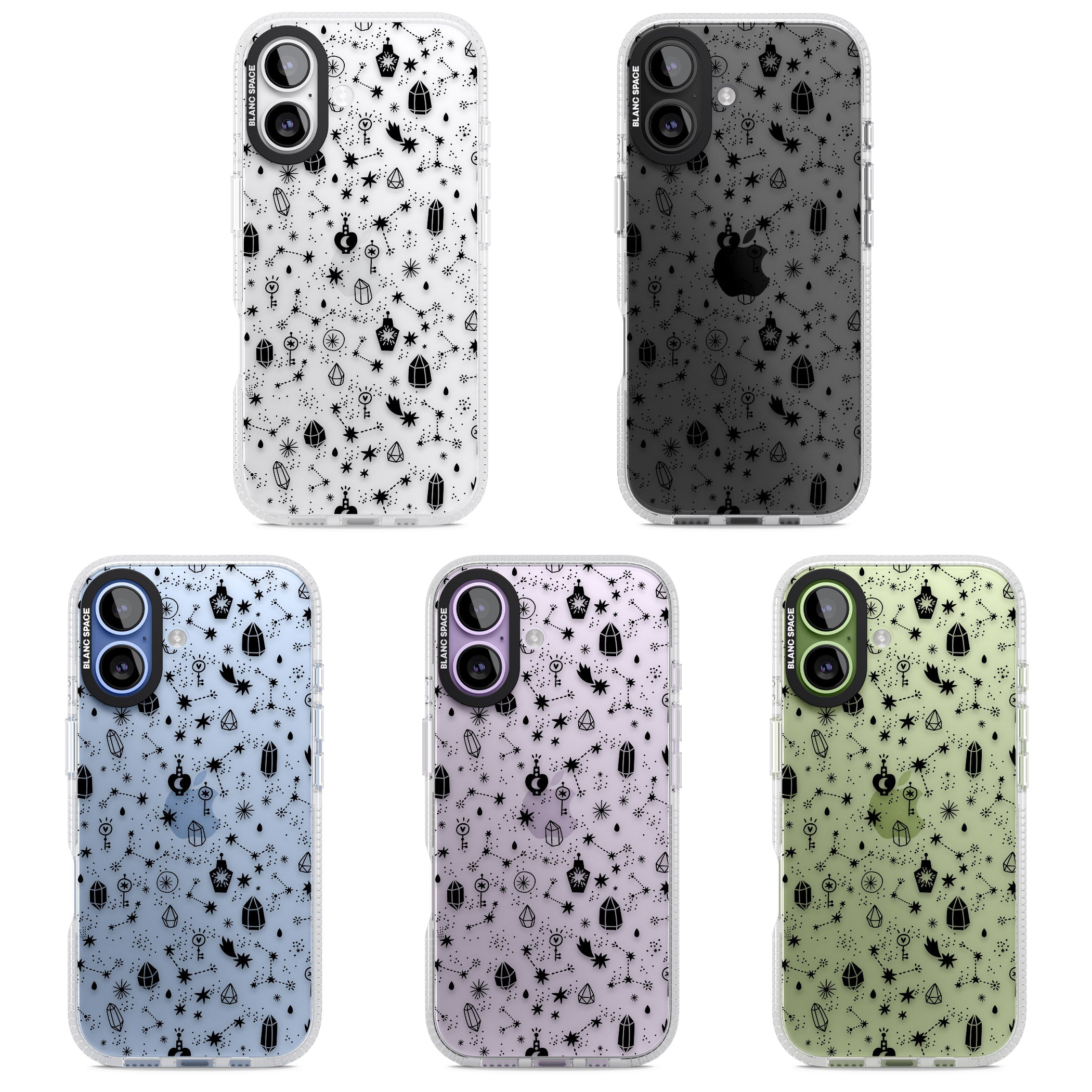 Black Cosmic Crystal iPhone 17 Impact Air Clear Phone Case APT Impact Protection