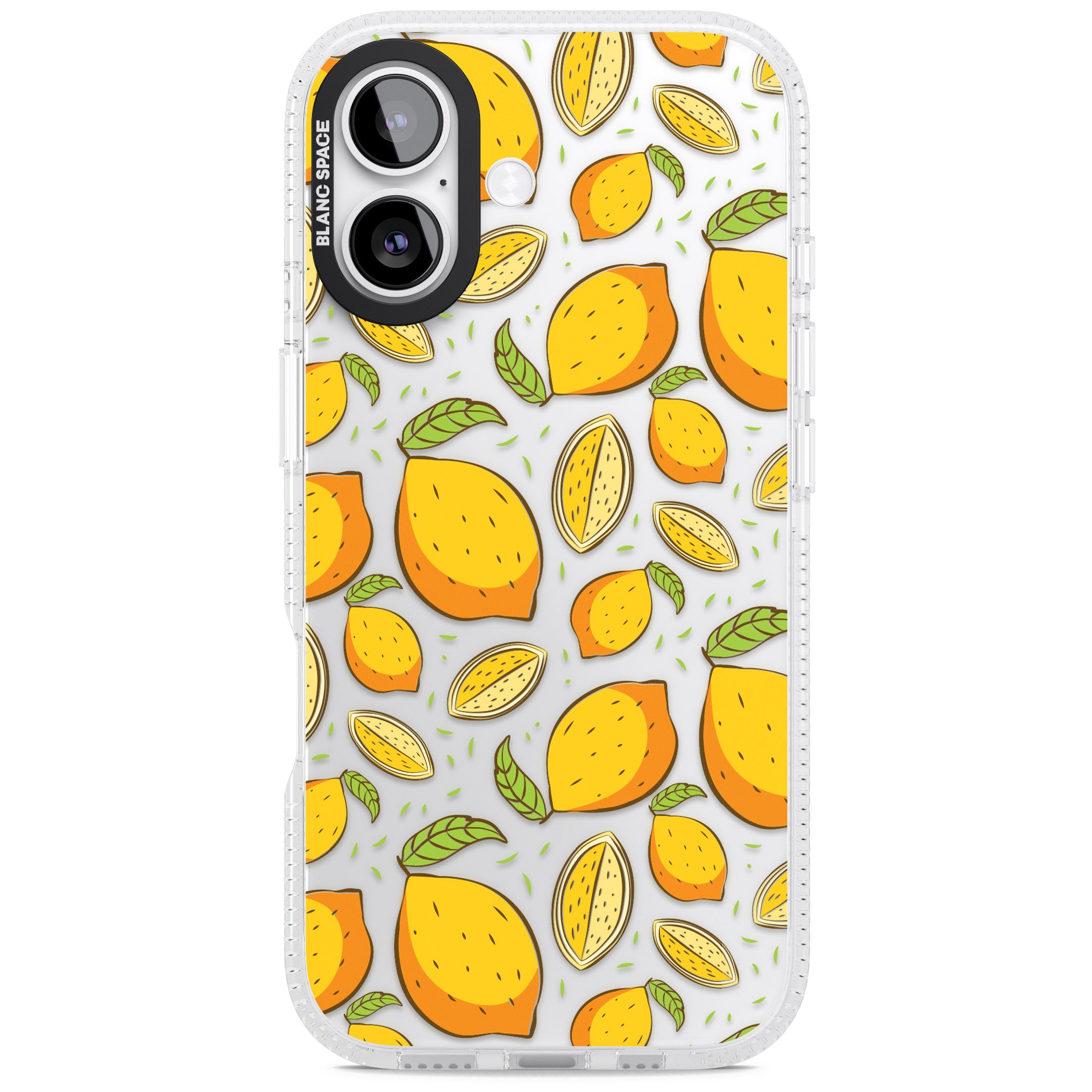 Lemon Pattern iPhone 17 Impact Air Clear Phone Case