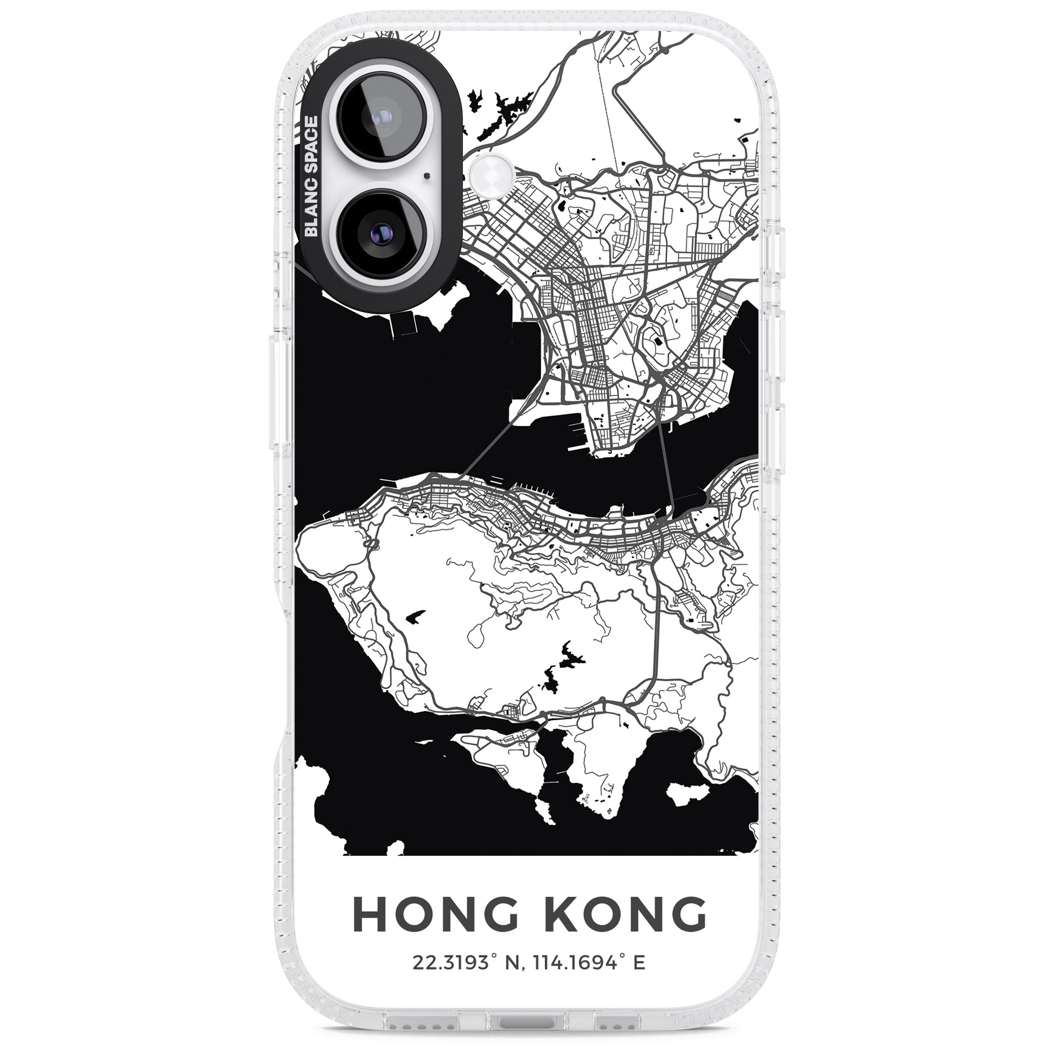 Hong Kong Map iPhone 17 Impact Air Clear Phone Case