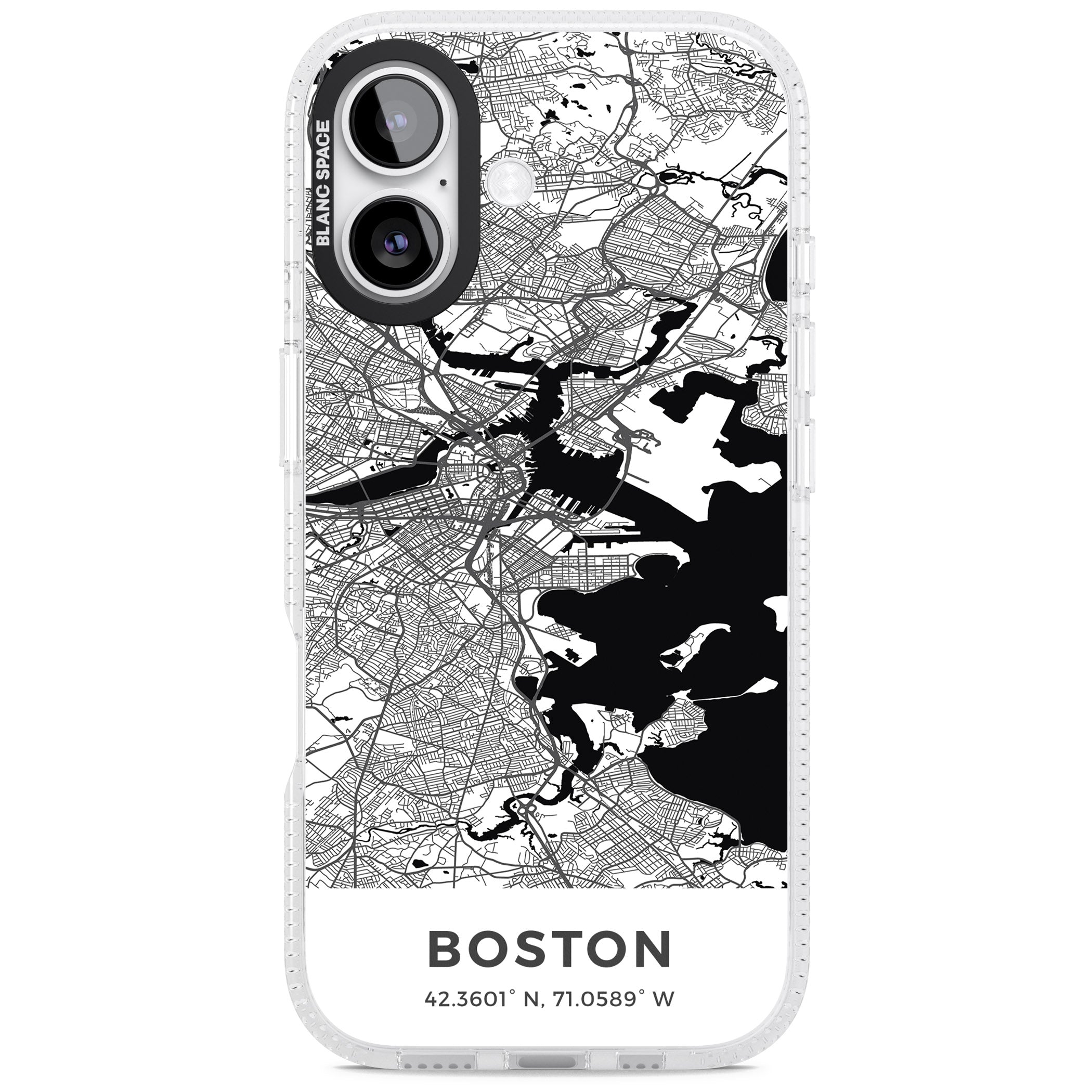 Boston Map iPhone 17 Impact Air Clear Phone Case