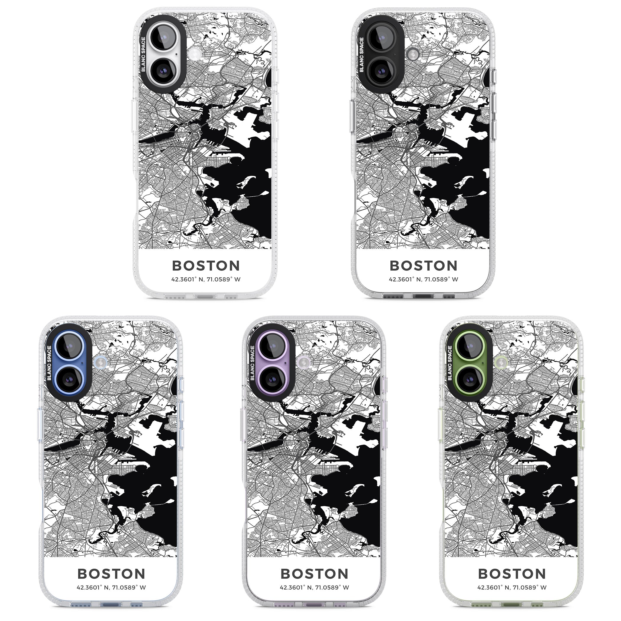 Boston Map iPhone 17 Impact Air Clear Phone Case APT Impact Protection