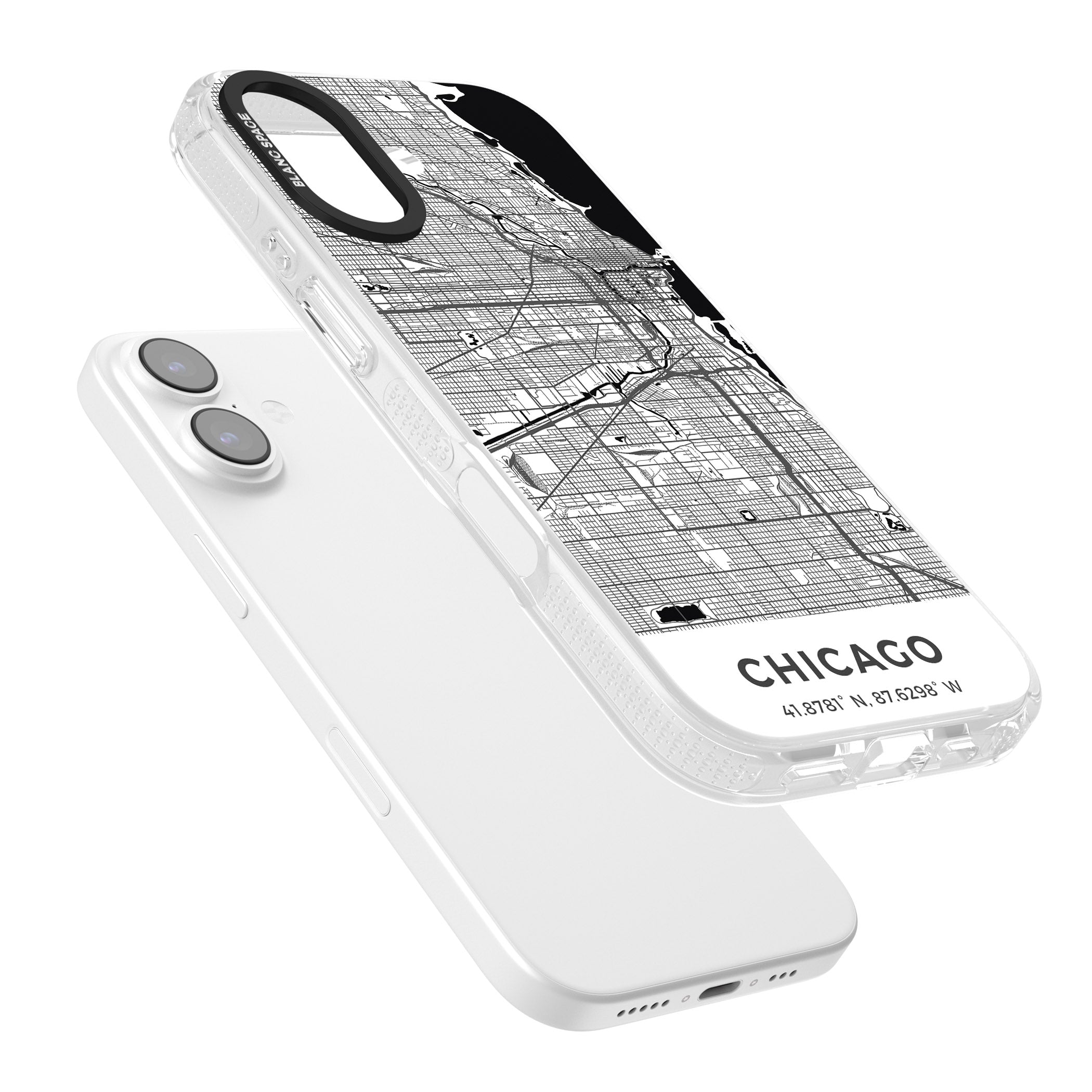 Chicago Map iPhone 17 Impact Air Clear Phone Case Colours