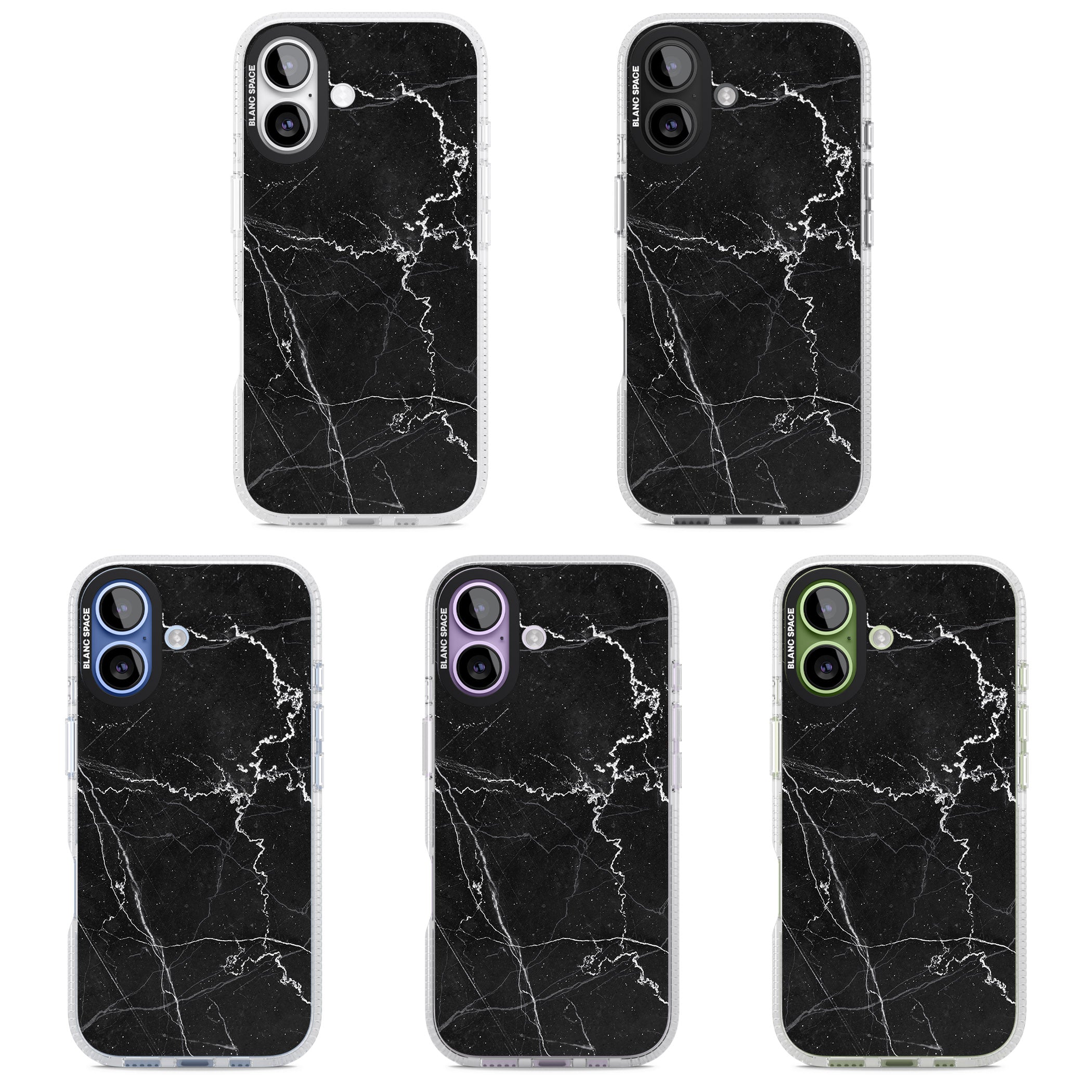 Bold Black Marble With White Texture iPhone 17 Impact Air Clear Phone Case APT Impact Protection