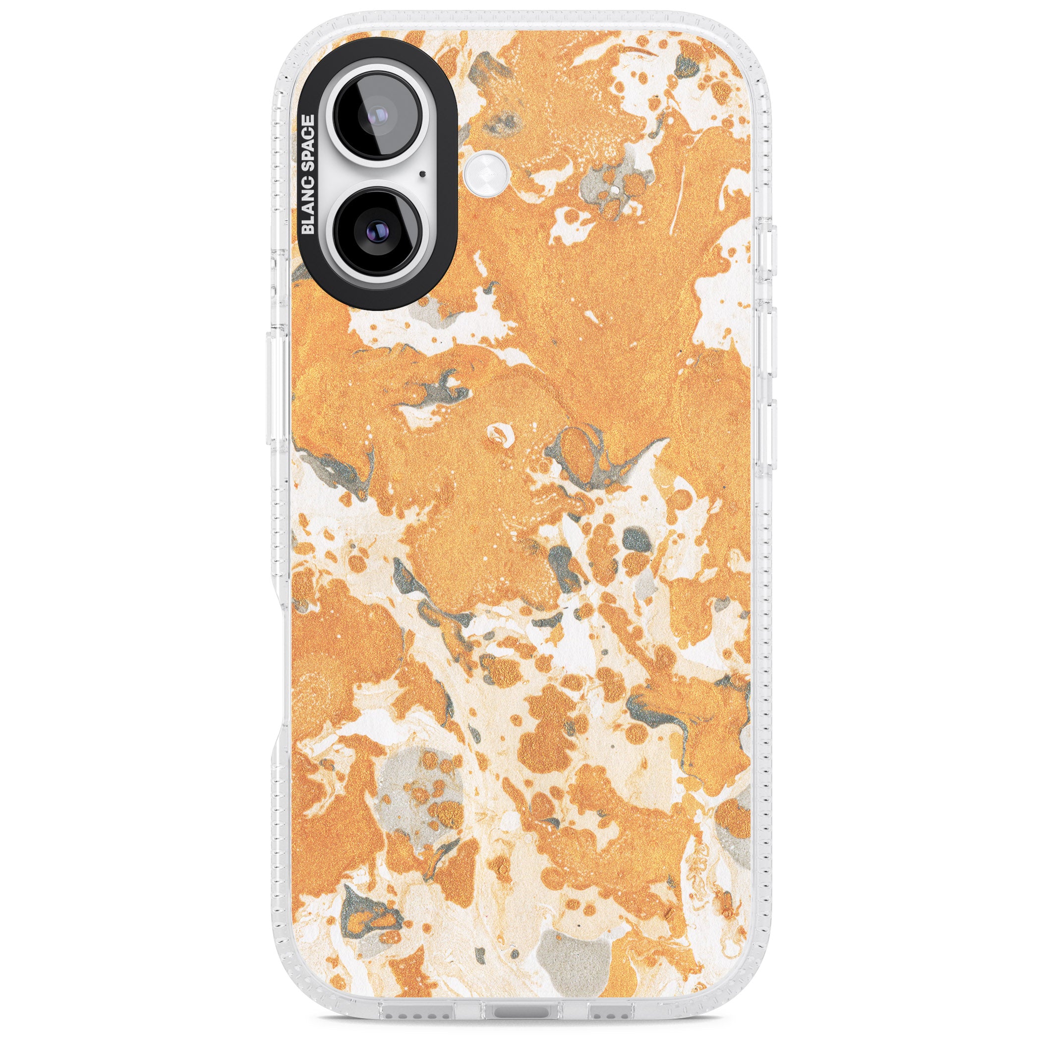 Orange Marbled iPhone 17 Impact Air Clear Phone Case