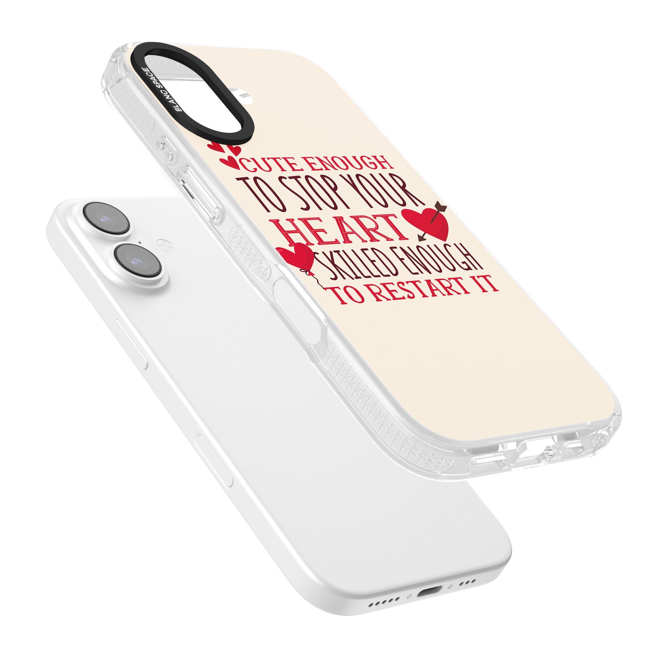 Cute Enough To Stop Your Heart iPhone 17 Impact Air Clear Phone Case Colours