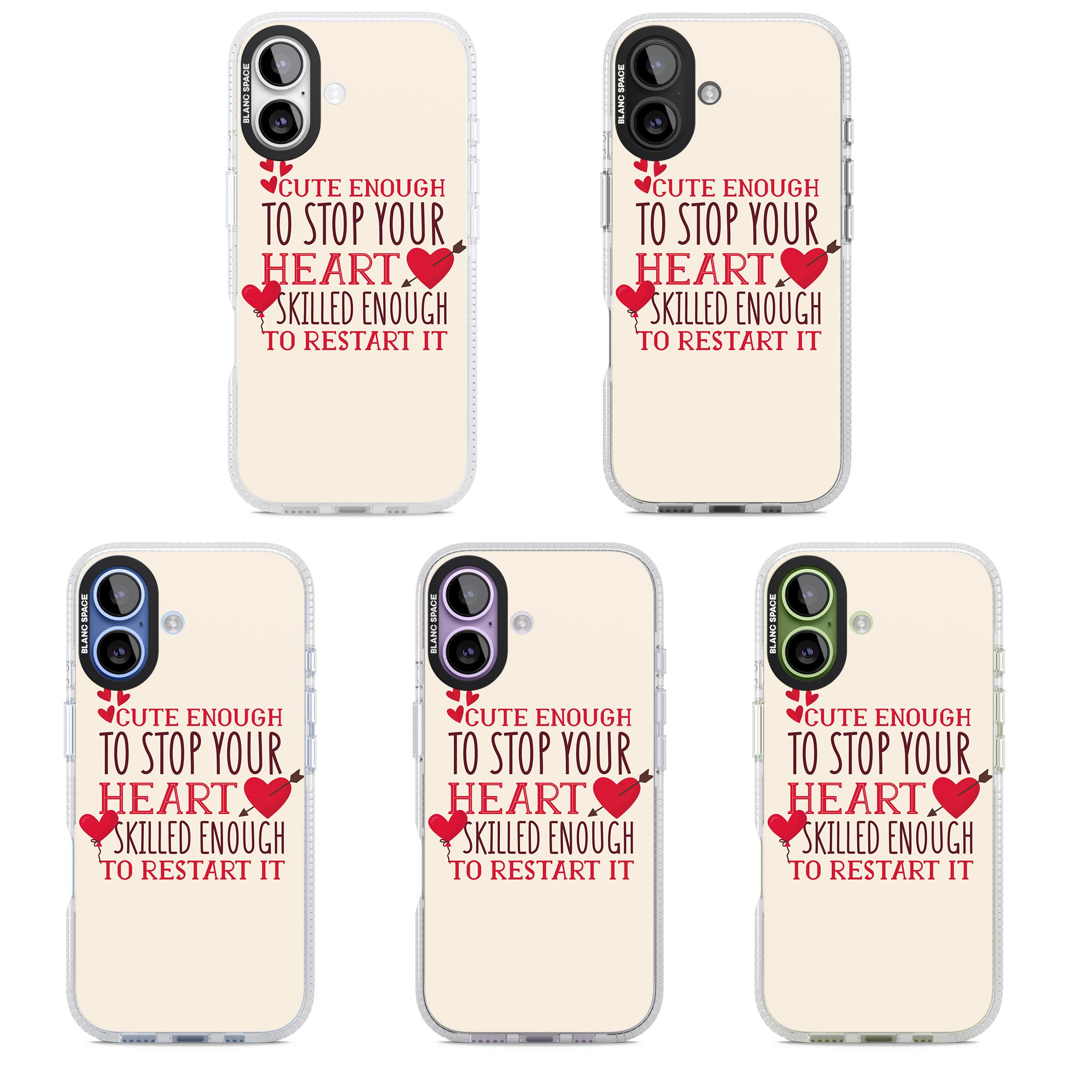 Cute Enough To Stop Your Heart iPhone 17 Impact Air Clear Phone Case APT Impact Protection