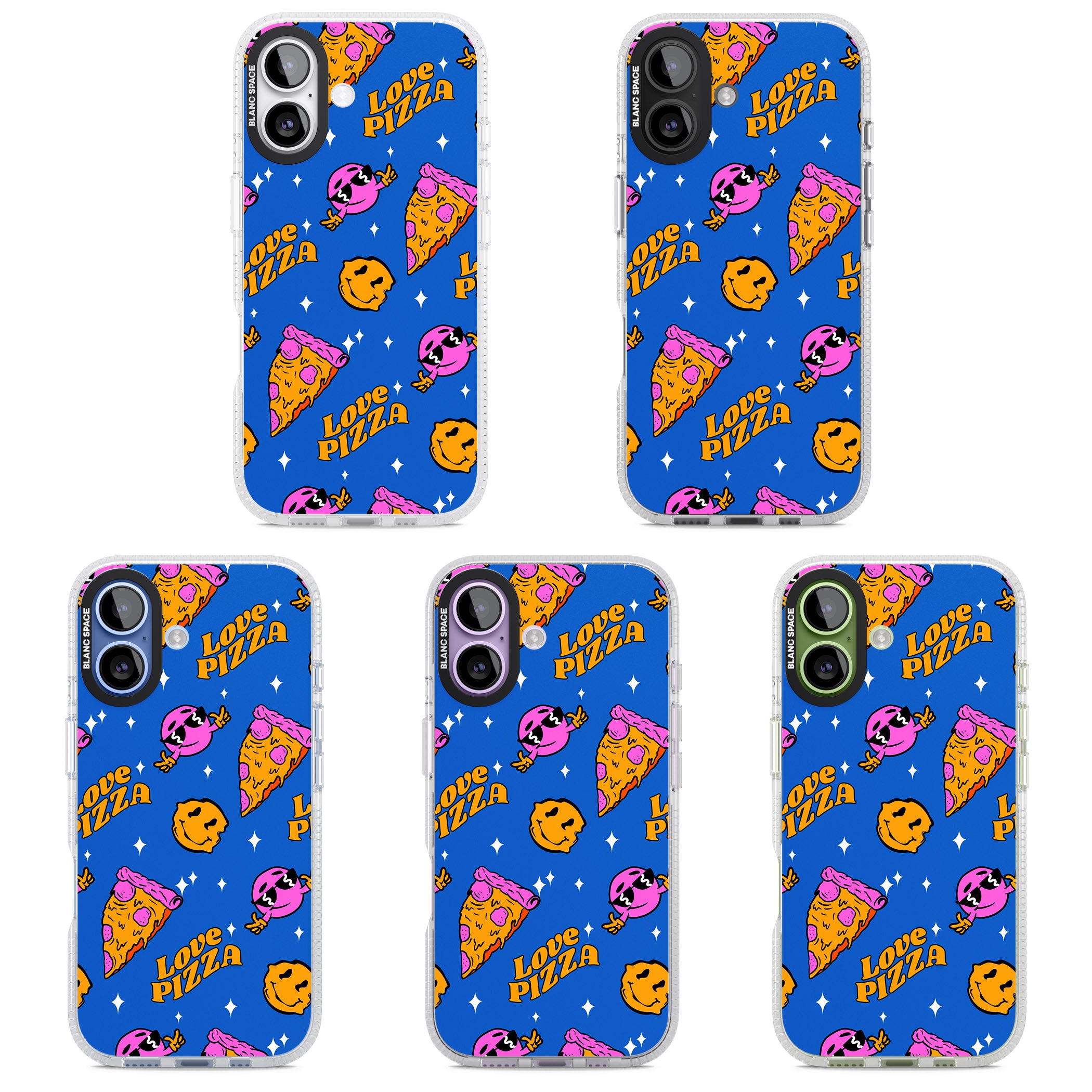 Psychedelic Love Pizza Pattern iPhone 17 Impact Air Clear Phone Case APT Impact Protection