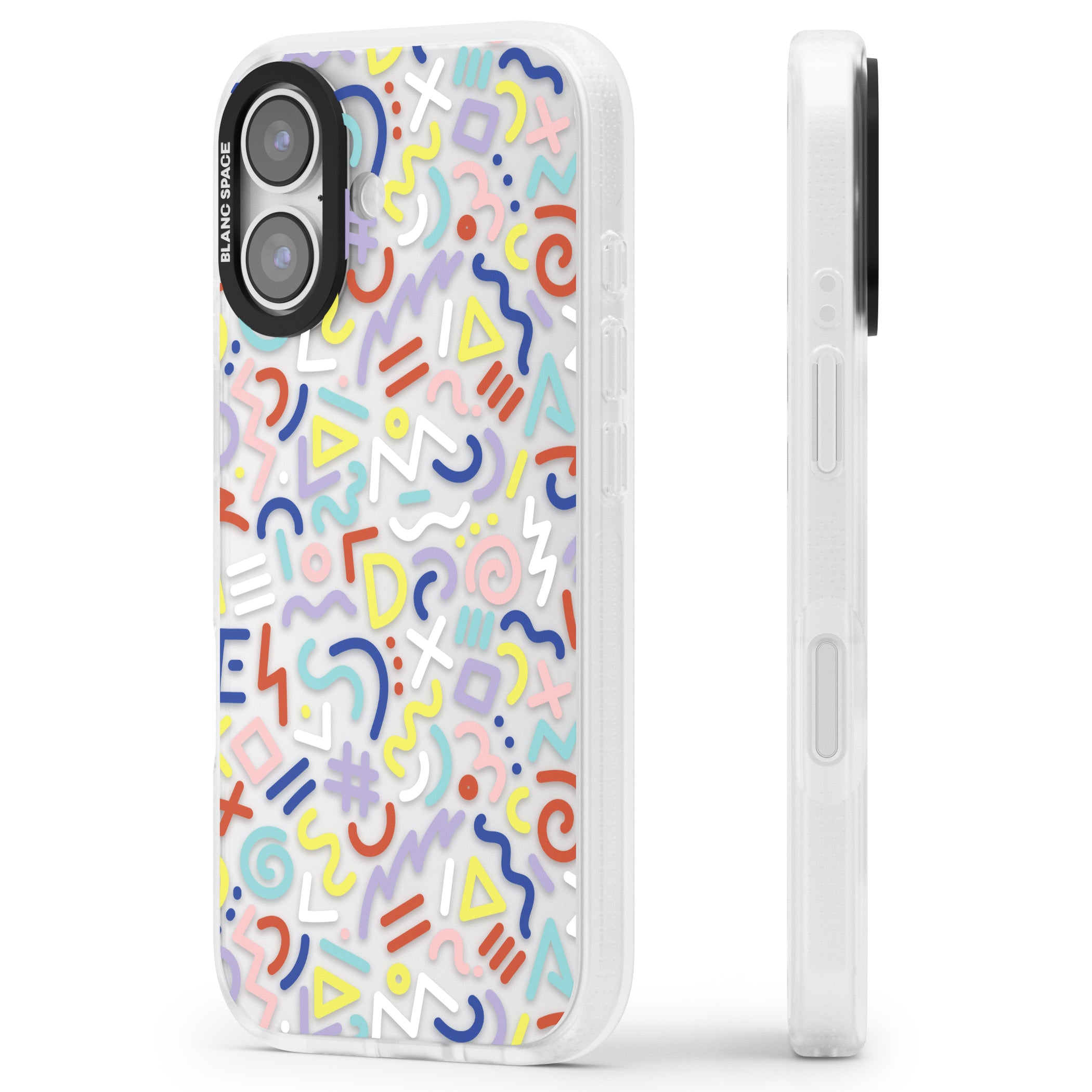 Colorful Retro Pattern iPhone 17 Impact Air Clear Phone Case Side Profile