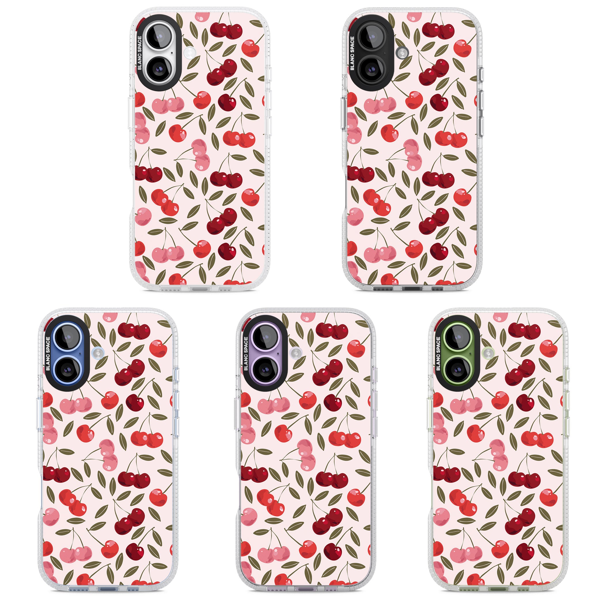 Fruity & Fun Patterns Cherries iPhone 17 Impact Air Clear Phone Case APT Impact Protection