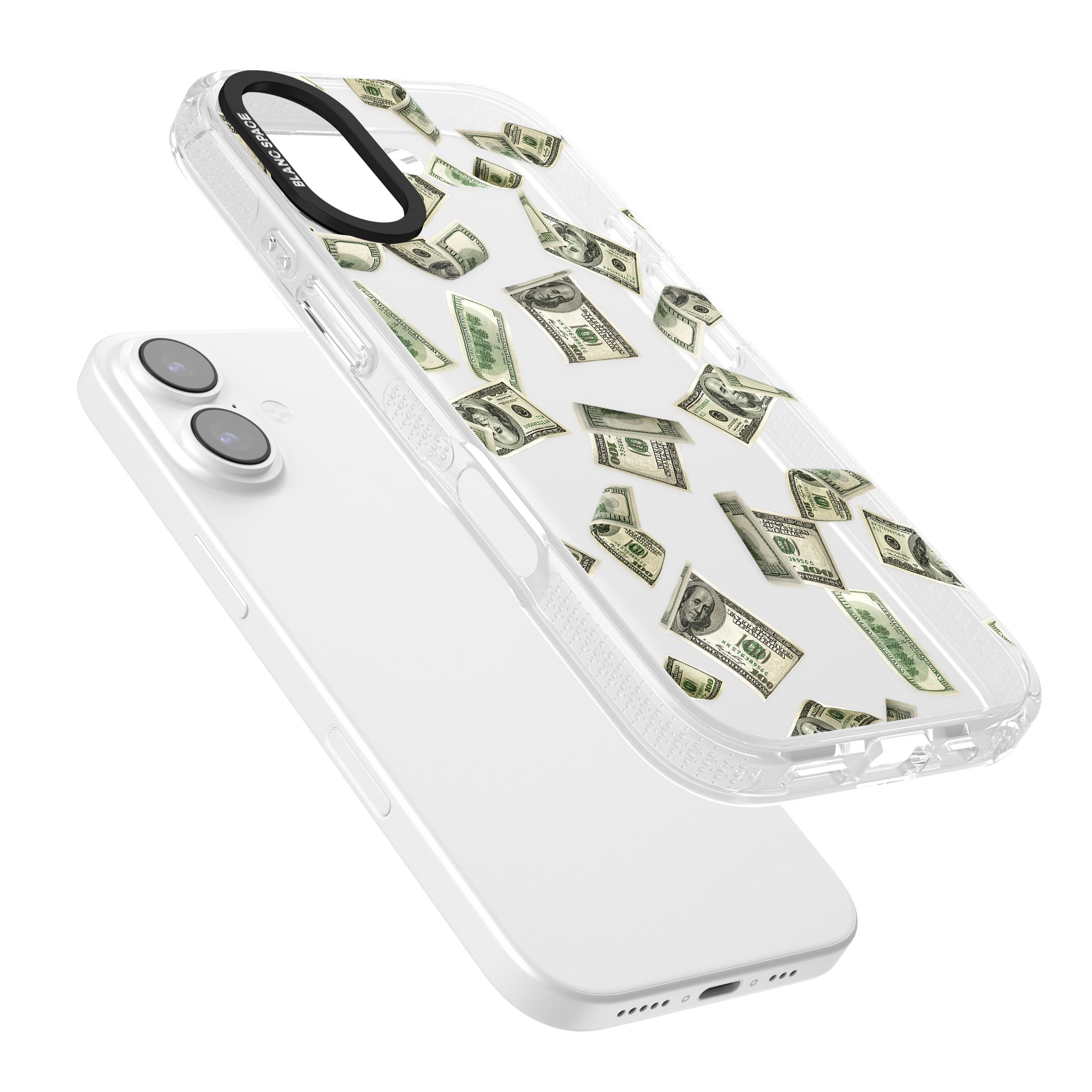 Falling Cash iPhone 17 Impact Air Clear Phone Case Colours