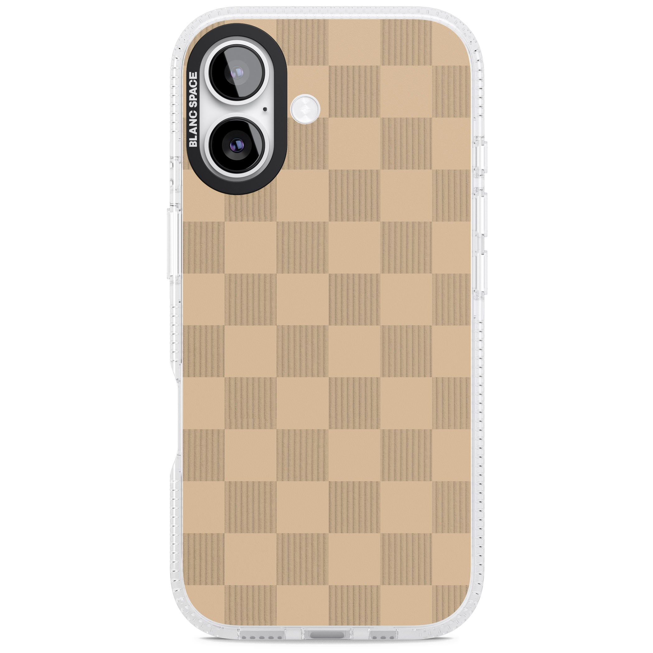 Beige Checkered iPhone 17 Impact Air Clear Phone Case