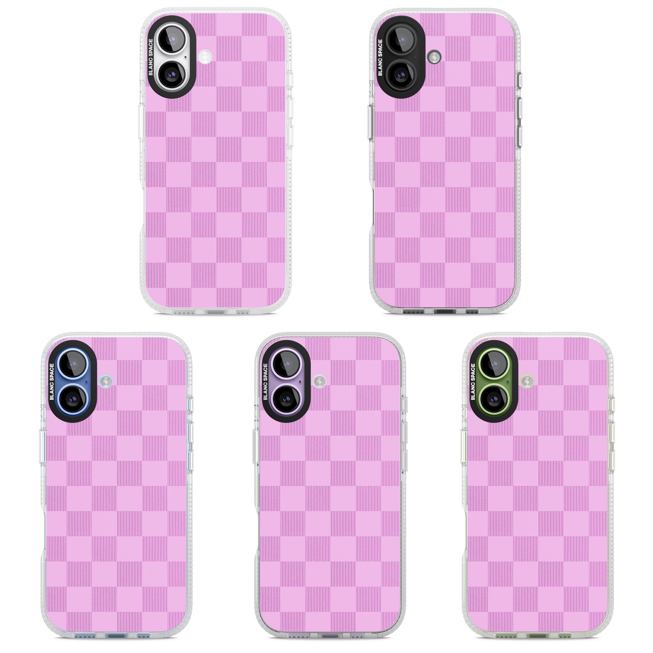 Bubblegum Checkered iPhone 17 Impact Air Clear Phone Case APT Impact Protection