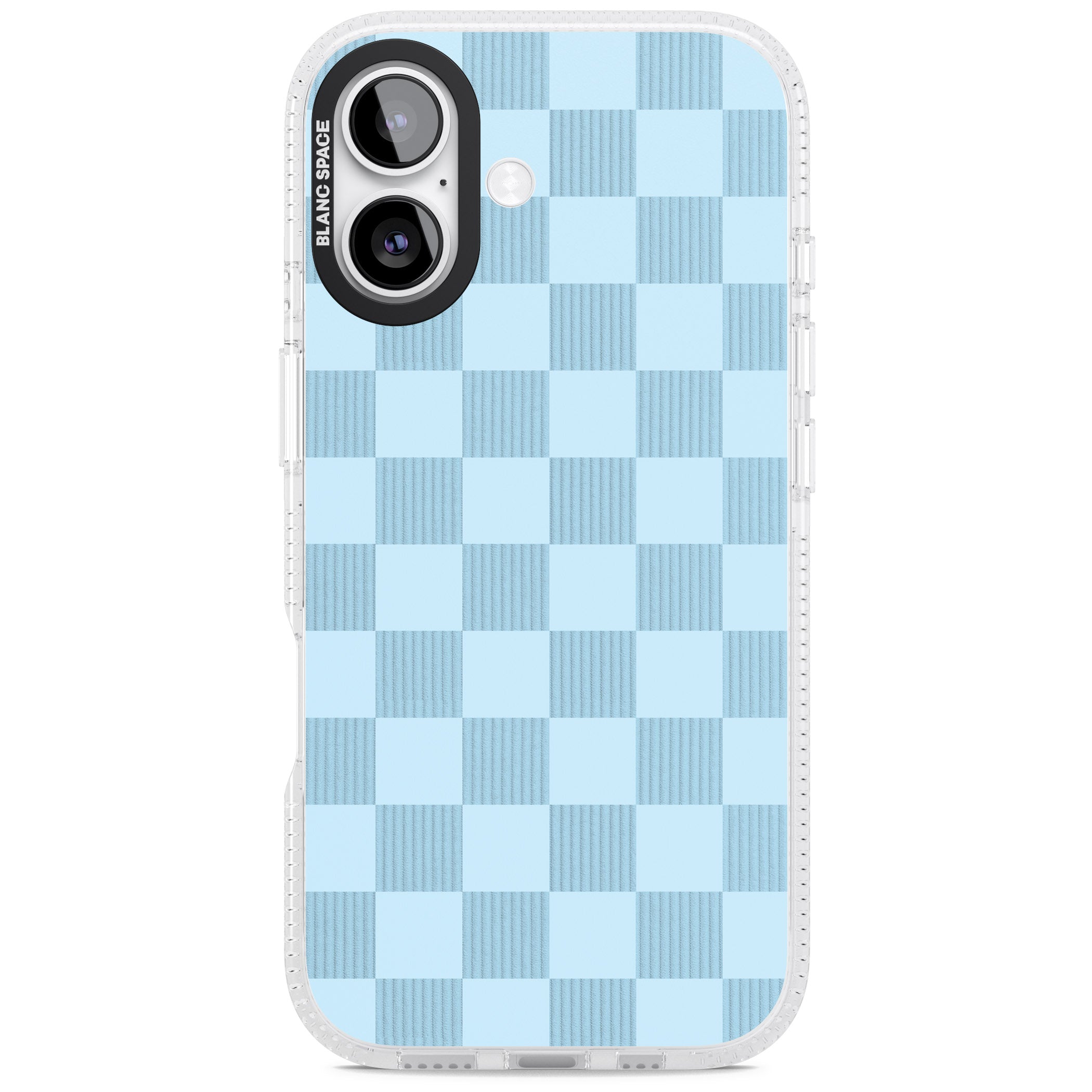 Skyblue Checkered iPhone 17 Impact Air Clear Phone Case