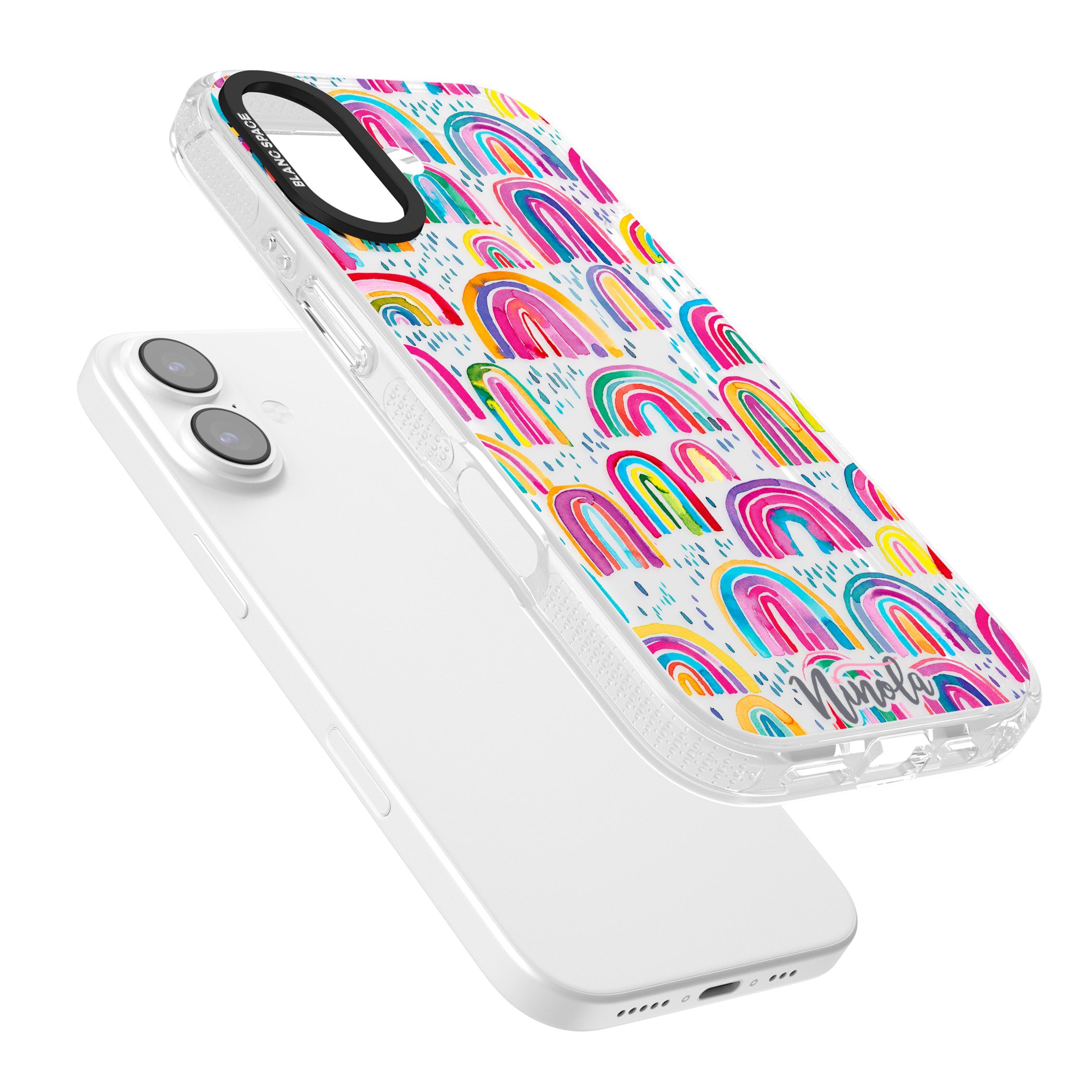Watercolor Rainbow iPhone 17 Impact Air Clear Phone Case Colours