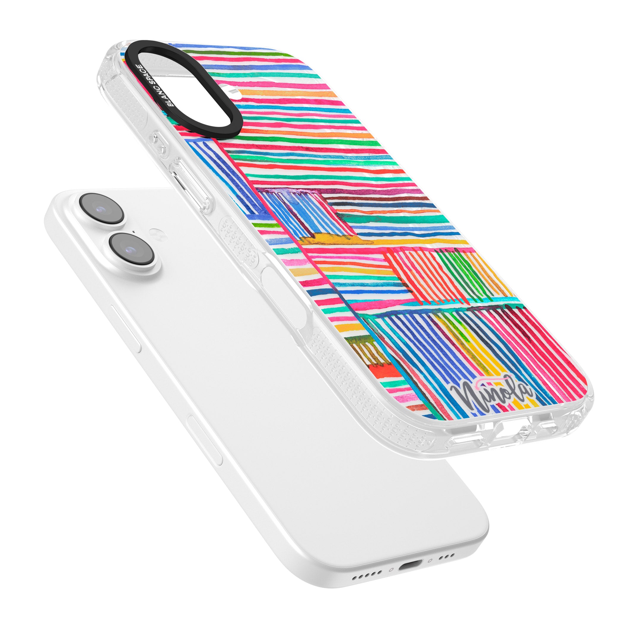 Vibrant Watercolor Lines iPhone 17 Impact Air Clear Phone Case Colours