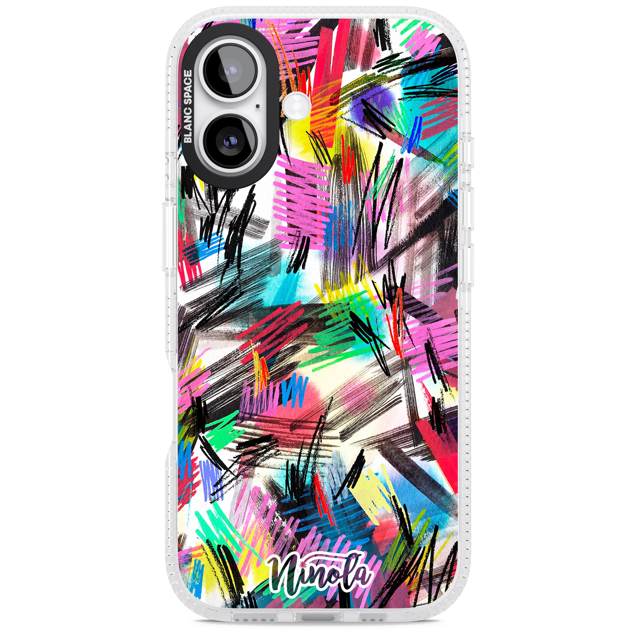 Wild Strokes Rainbow iPhone 17 Impact Air Clear Phone Case