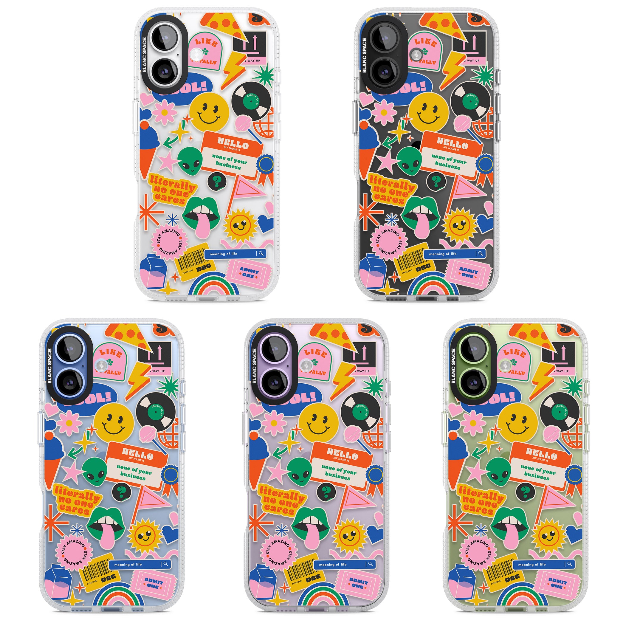 Nostalgic Sticker Vibes iPhone 17 Impact Air Clear Phone Case APT Impact Protection
