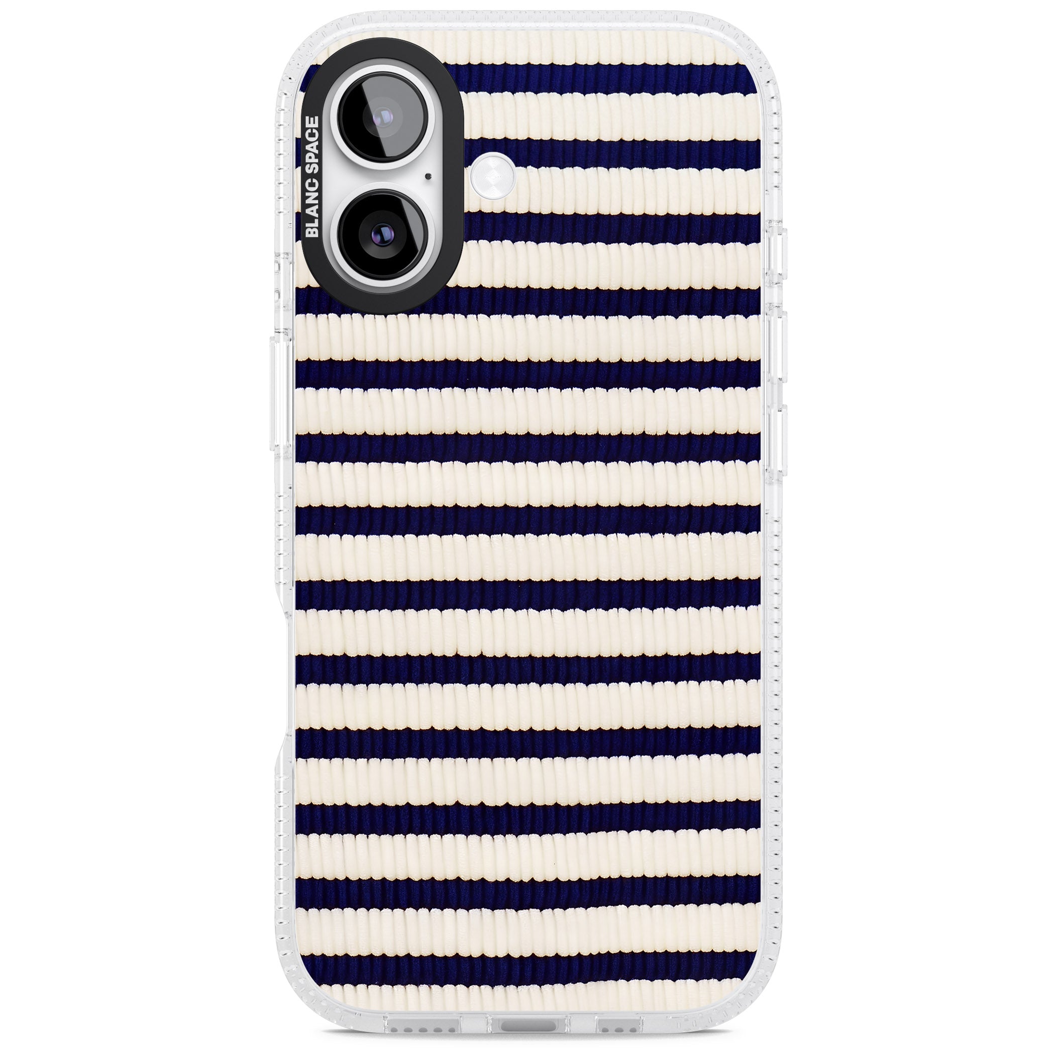 Navy & Cream Stripes iPhone 17 Impact Air Clear Phone Case