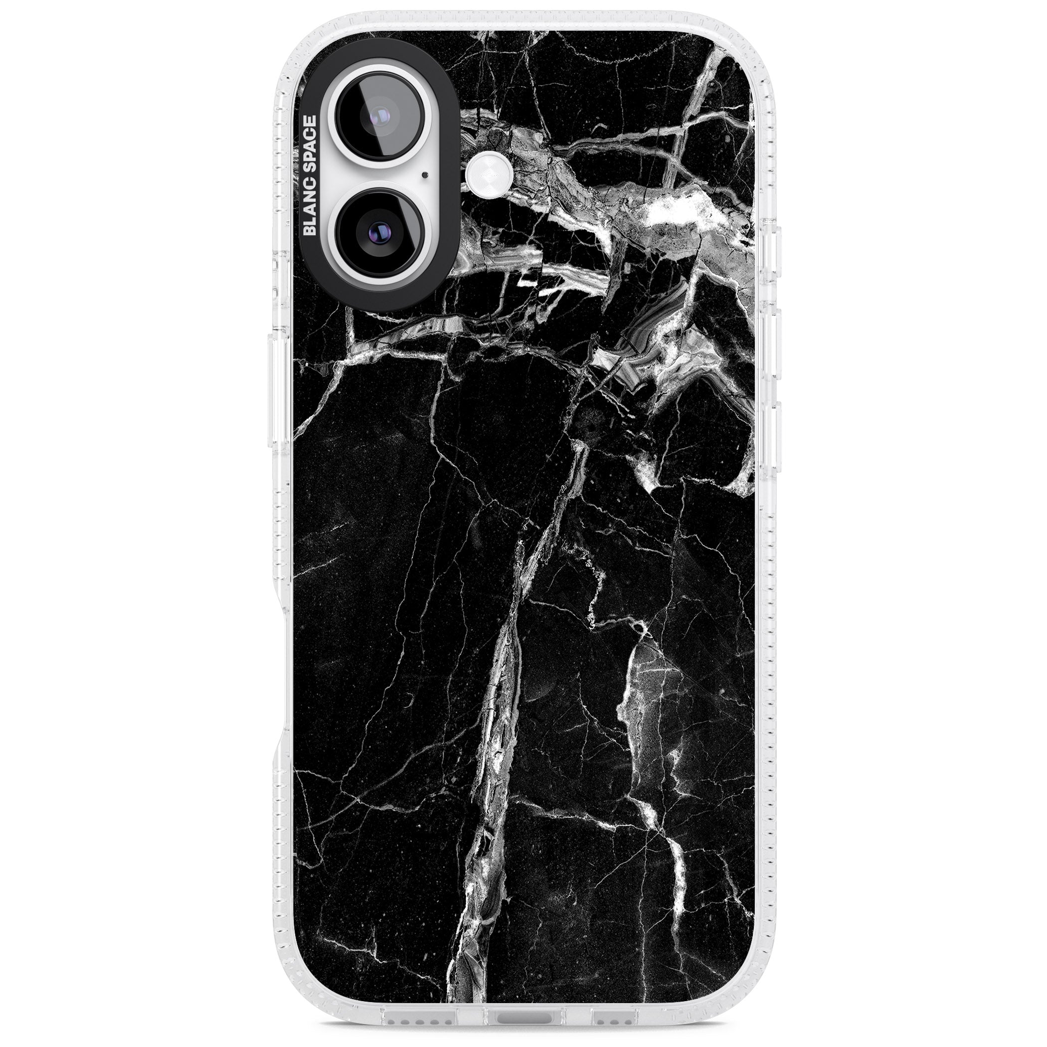 Black Onyx Marble iPhone 17 Impact Air Clear Phone Case