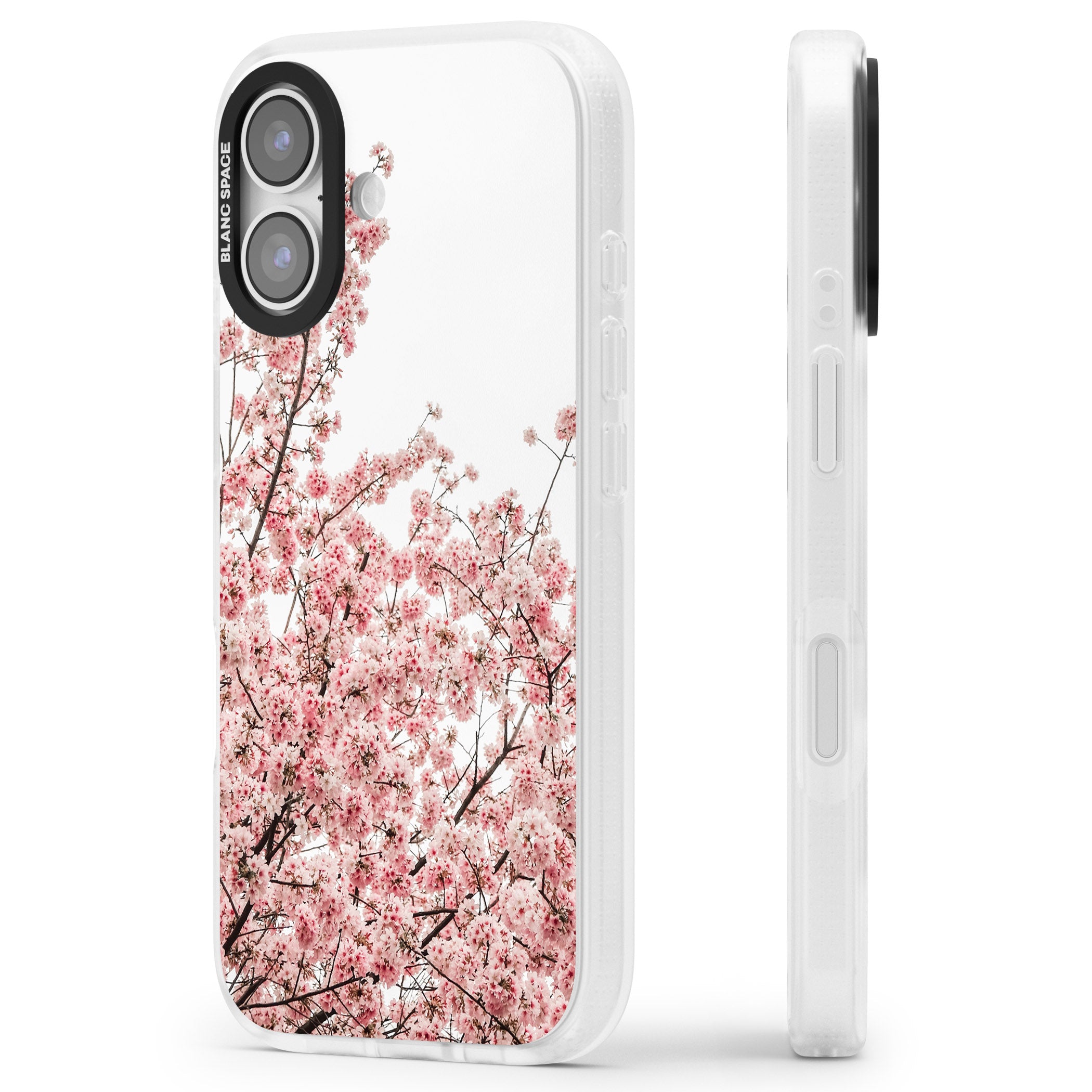 Cherry Blossom Bloom iPhone 17 Impact Air Clear Phone Case Side Profile