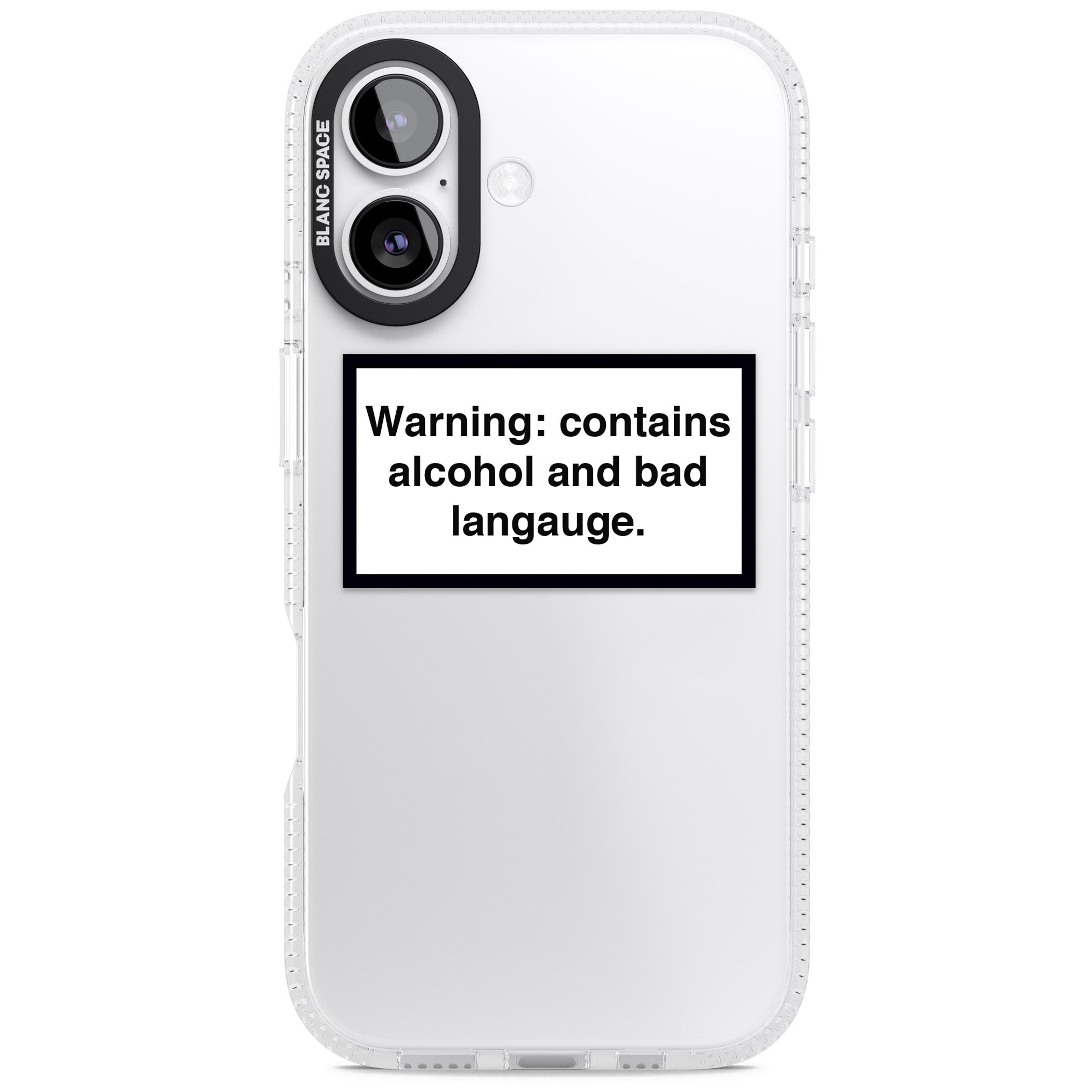 Warning: Contains Alcohol & Bad Language iPhone 17 Impact Air Clear Phone Case