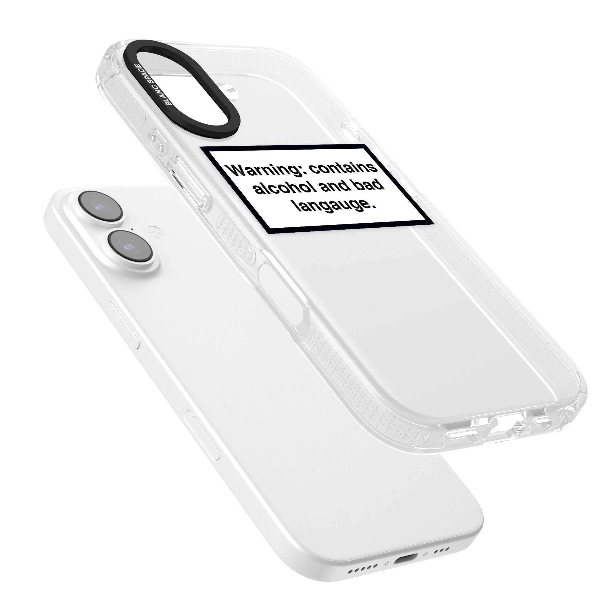 Warning: Contains Alcohol & Bad Language iPhone 17 Impact Air Clear Phone Case Colours