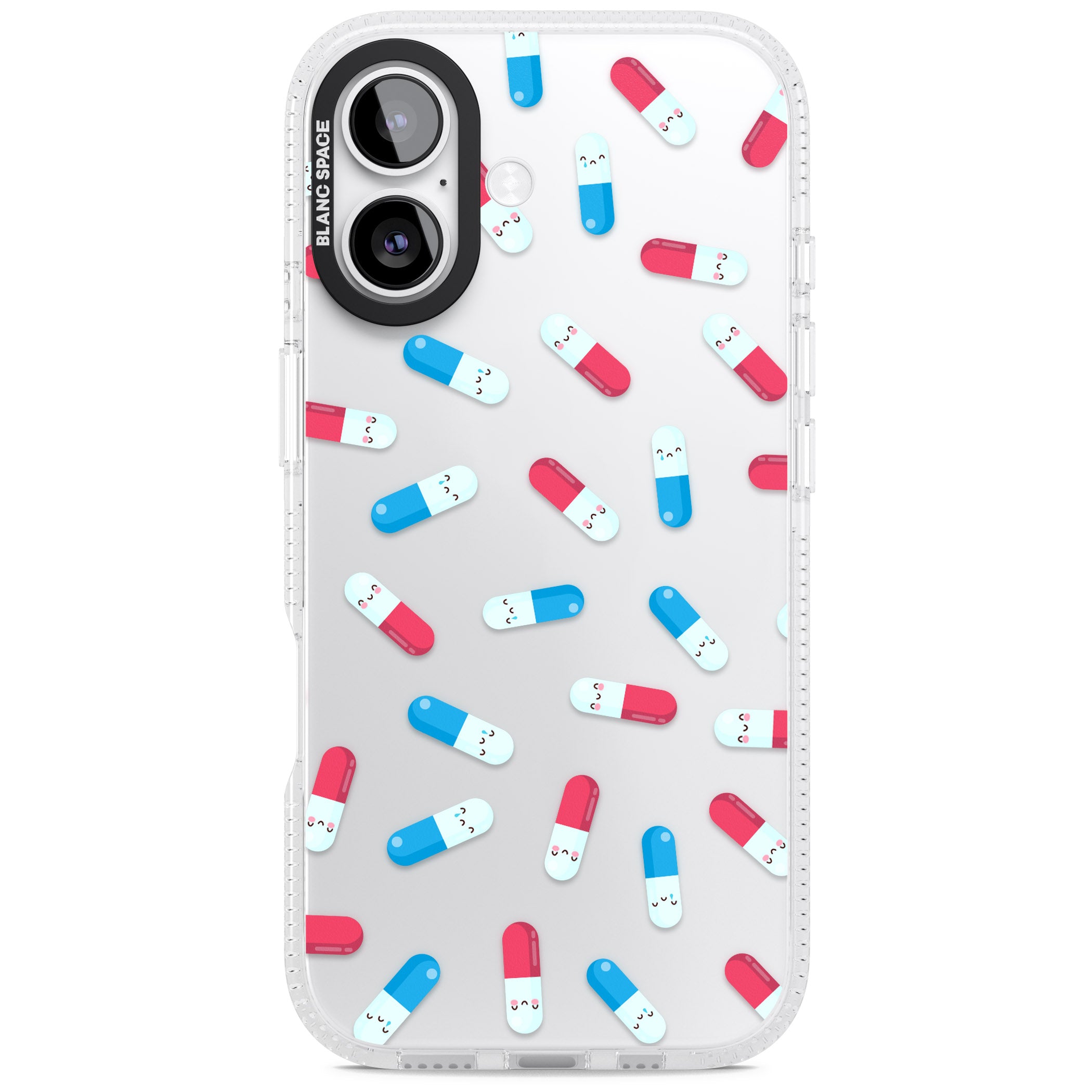 Kawaii Pill Pattern iPhone 17 Impact Air Clear Phone Case