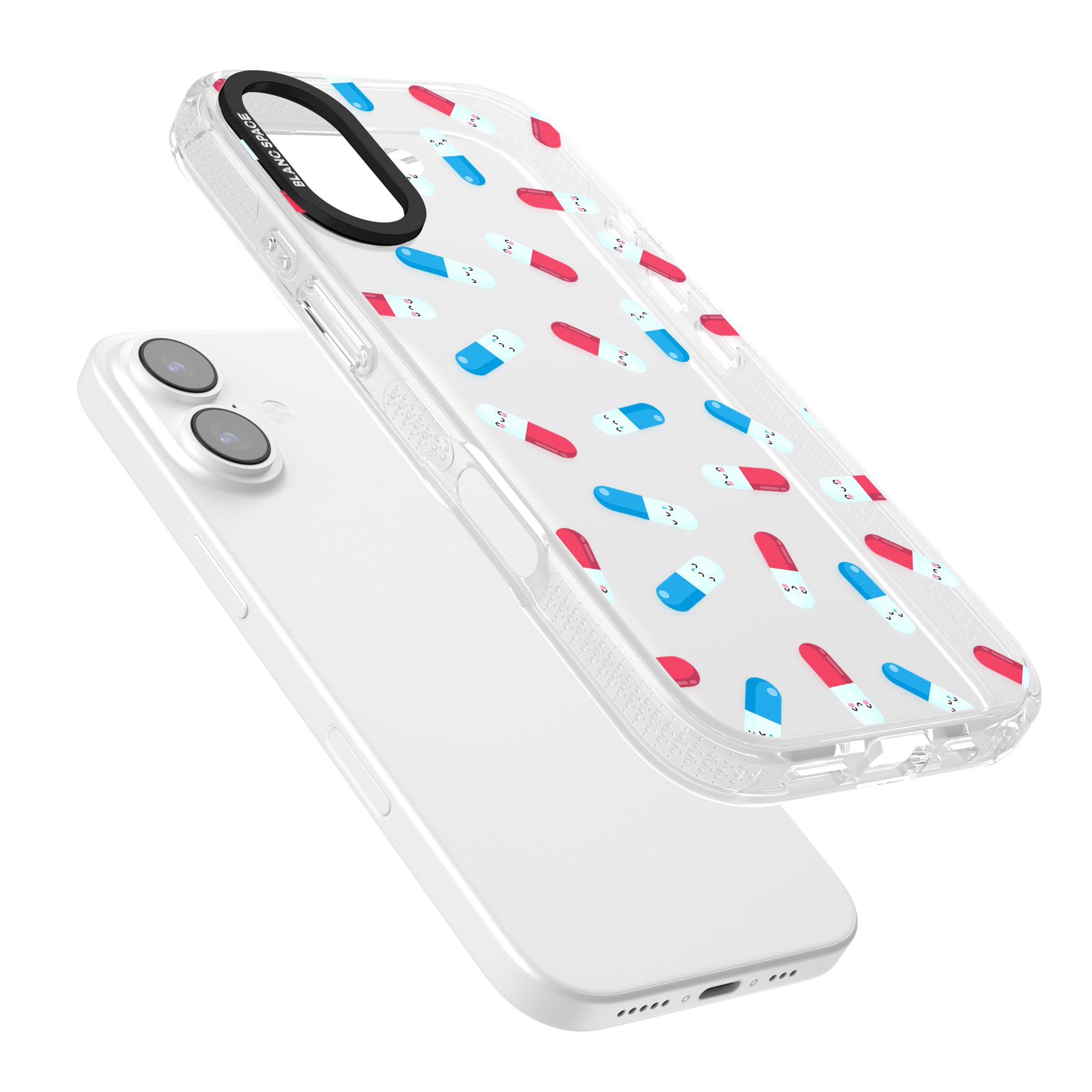 Kawaii Pill Pattern iPhone 17 Impact Air Clear Phone Case Colours