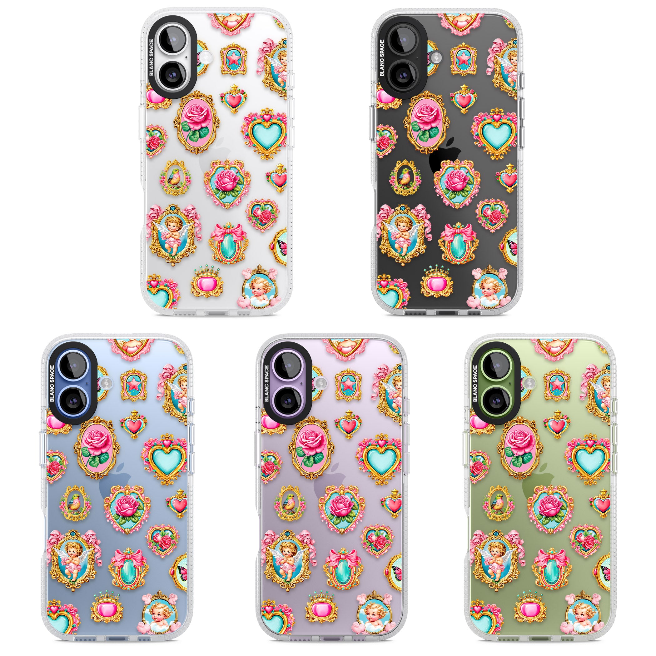 Angelcore Hearts Frames iPhone 17 Impact Air Clear Phone Case APT Impact Protection