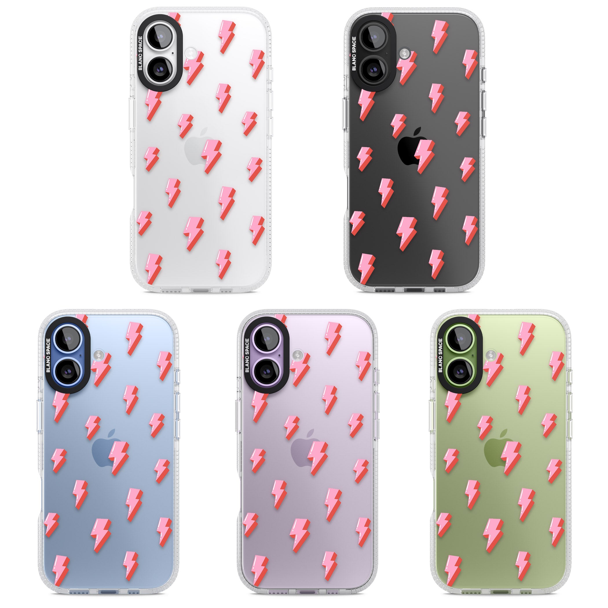 Pink Bolt Pattern iPhone 17 Impact Air Clear Phone Case APT Impact Protection