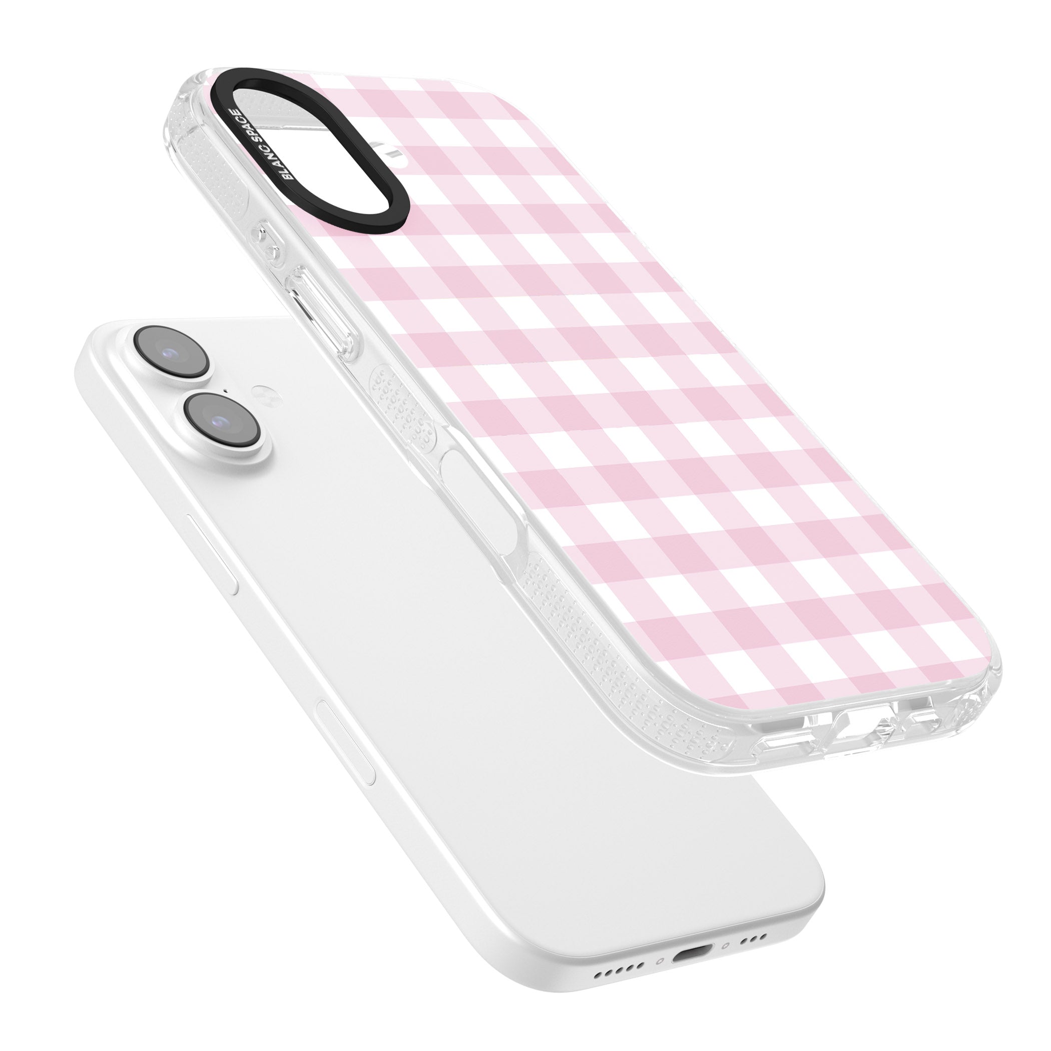 Pink Gingham Pattern iPhone 17 Impact Air Clear Phone Case Colours