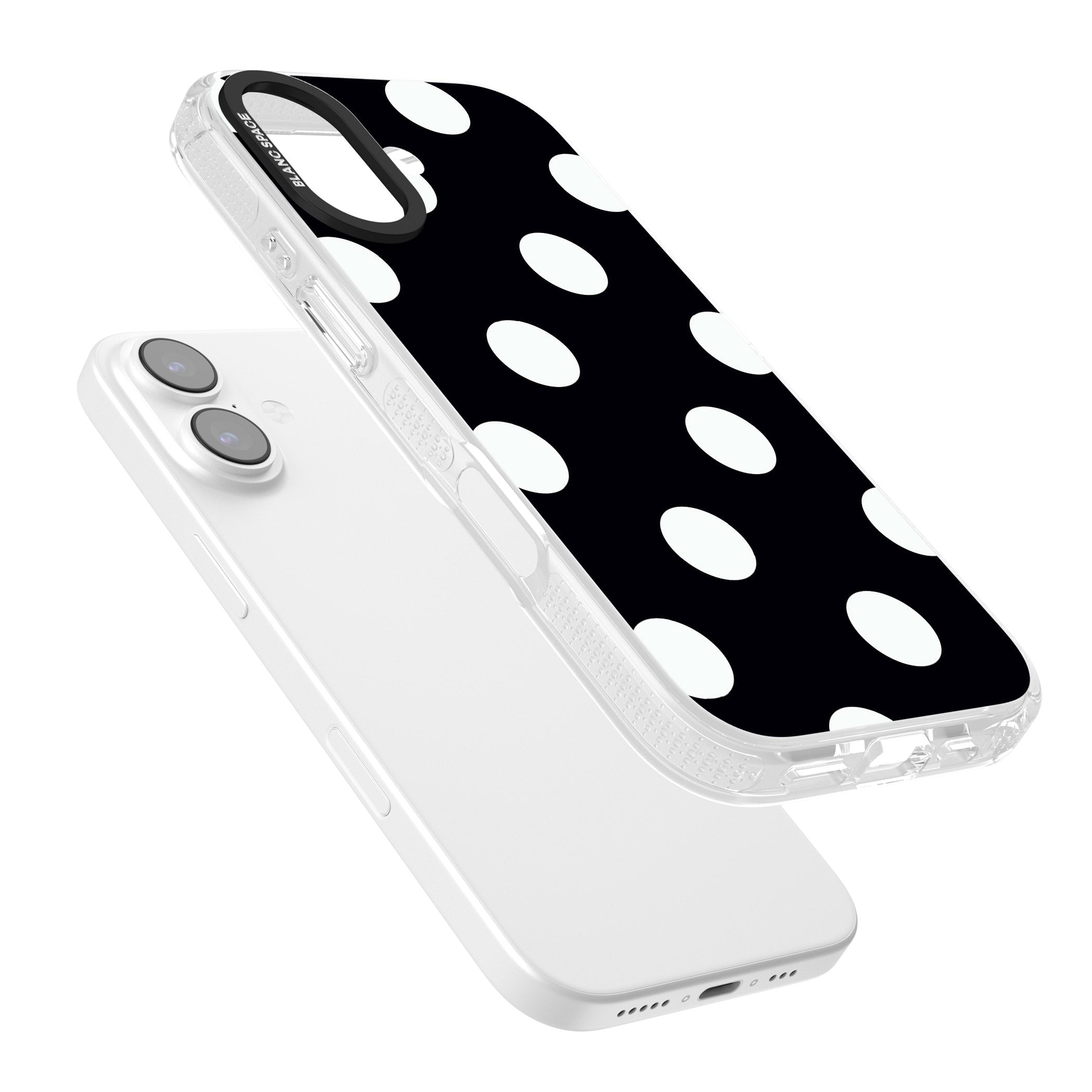 Chic Black Polka Dot iPhone 17 Impact Air Clear Phone Case Colours
