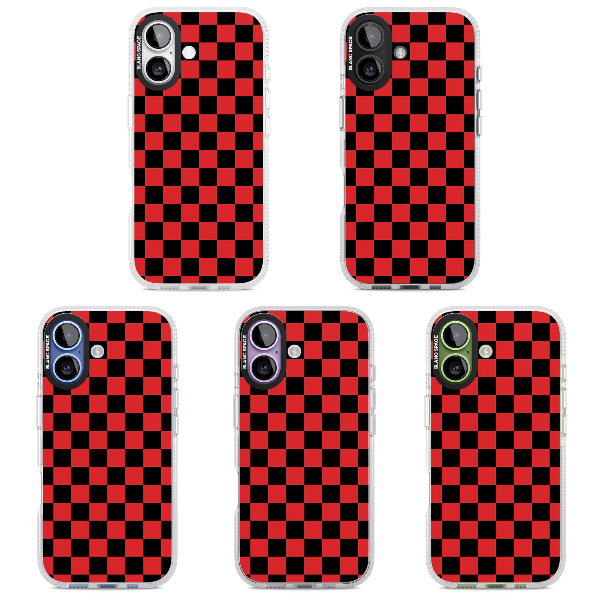 Red Black Checkered iPhone 17 Impact Air Clear Phone Case APT Impact Protection