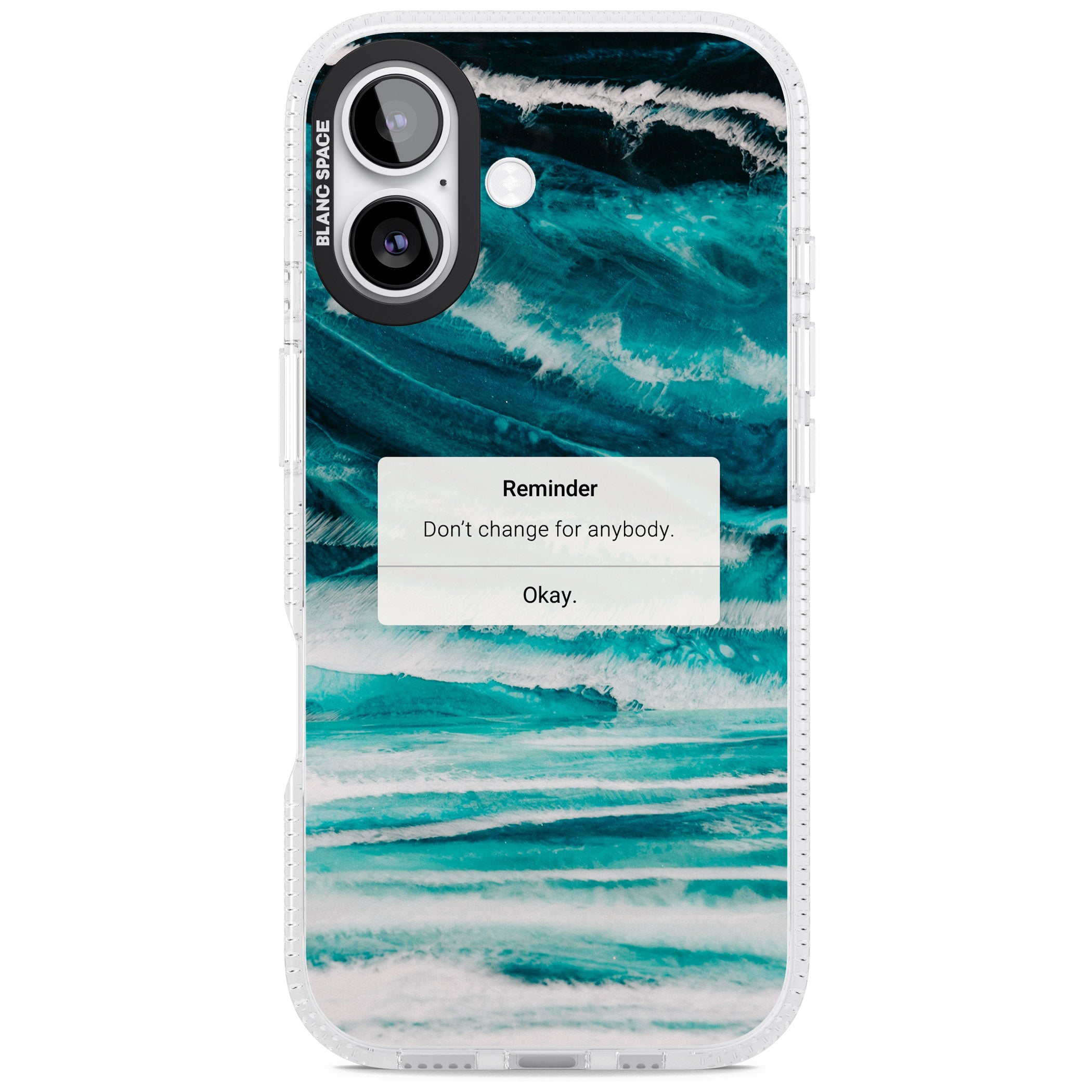 Ocean Vibe Reminder iPhone 17 Impact Air Clear Phone Case