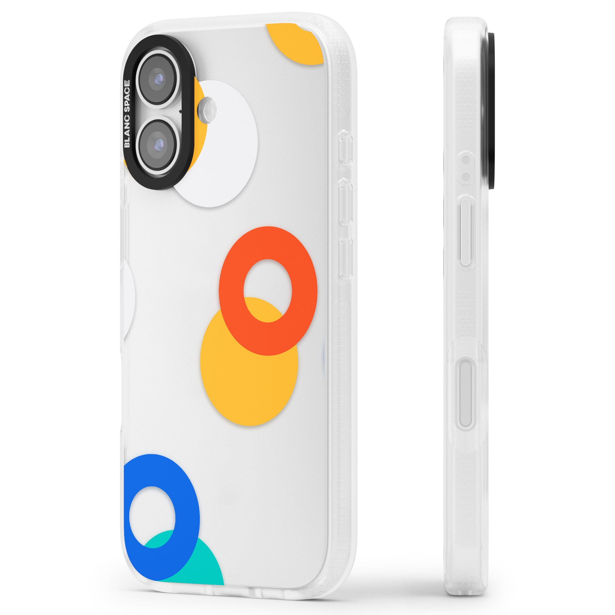 Abstract Mixed Circles iPhone 17 Impact Air Clear Phone Case Side Profile