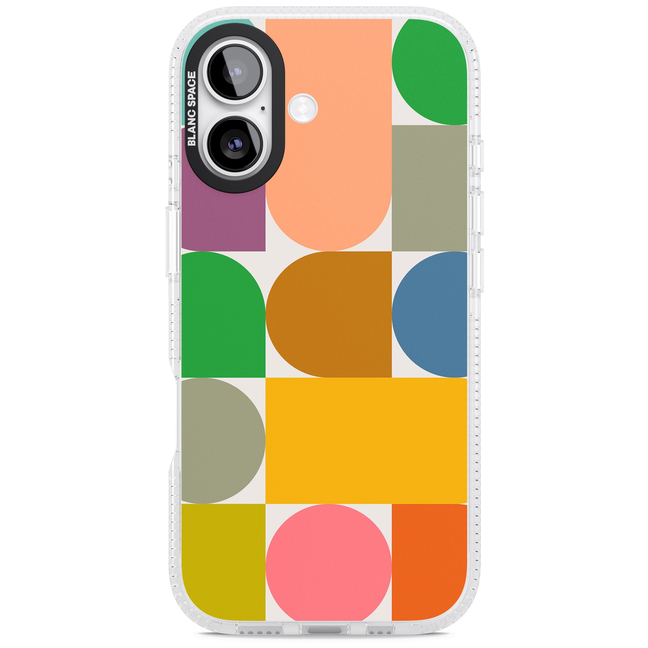 Retro Colorful Shapes iPhone 17 Impact Air Clear Phone Case