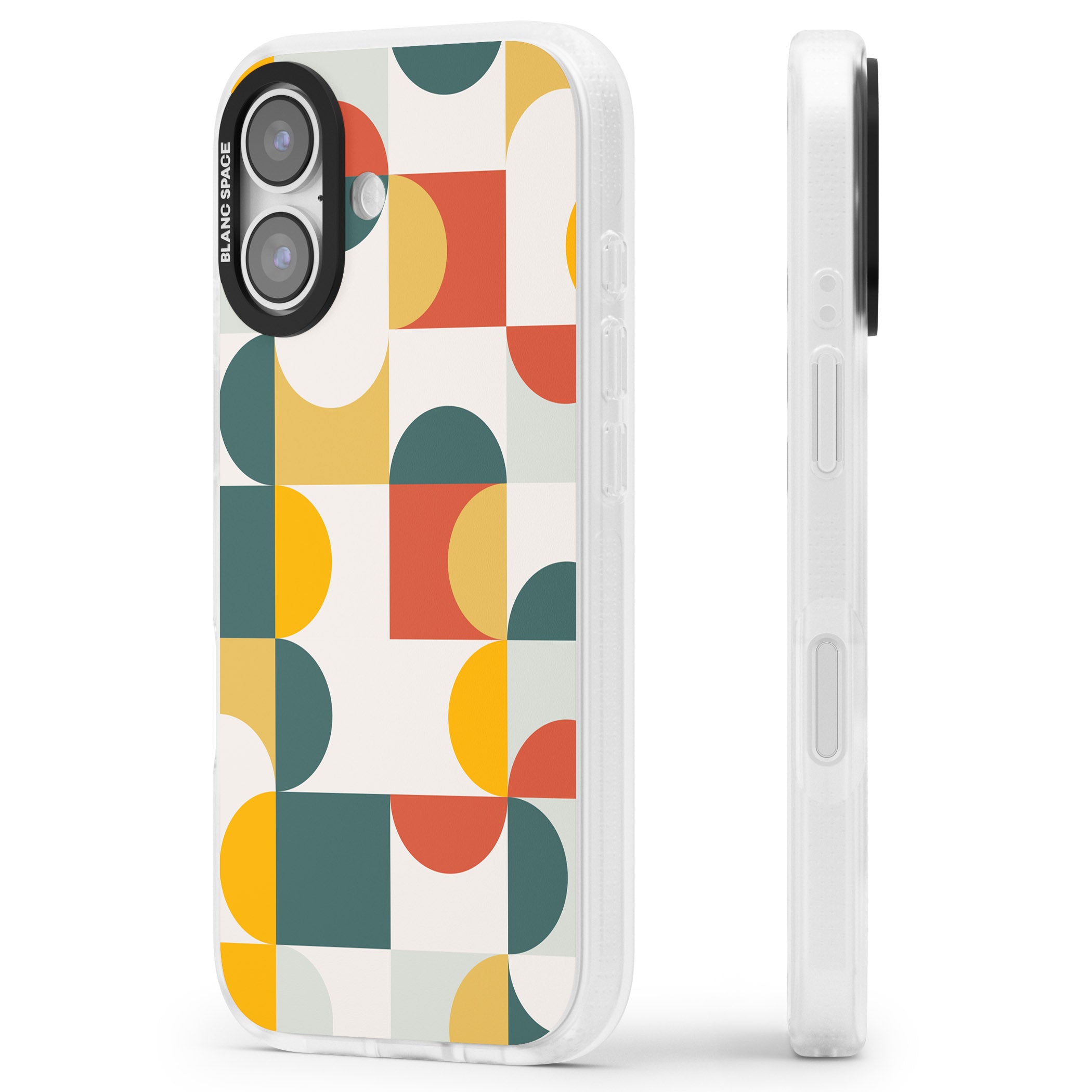 Retro Color Blocks iPhone 17 Impact Air Clear Phone Case Side Profile