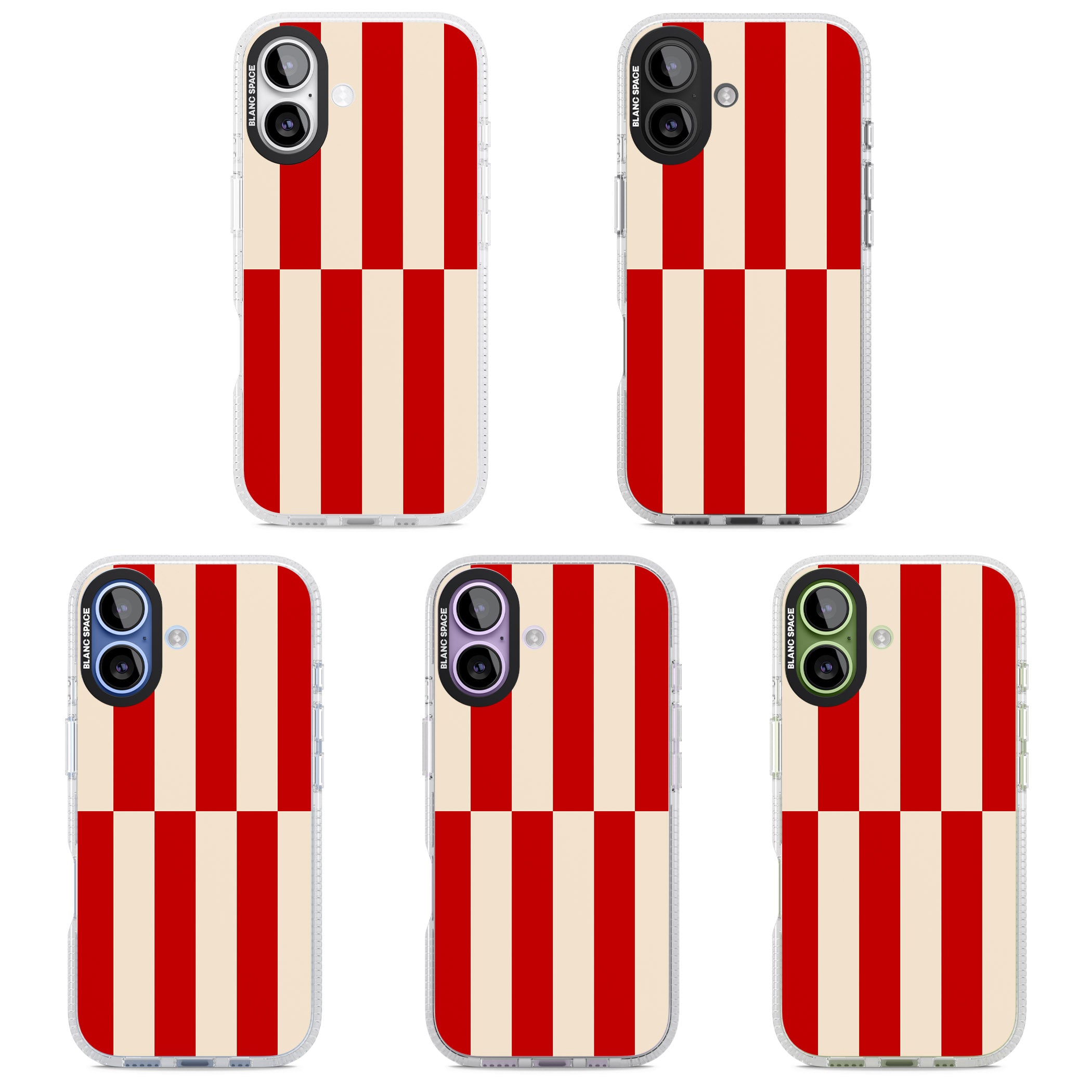 Retro Red Stripes iPhone 17 Impact Air Clear Phone Case APT Impact Protection
