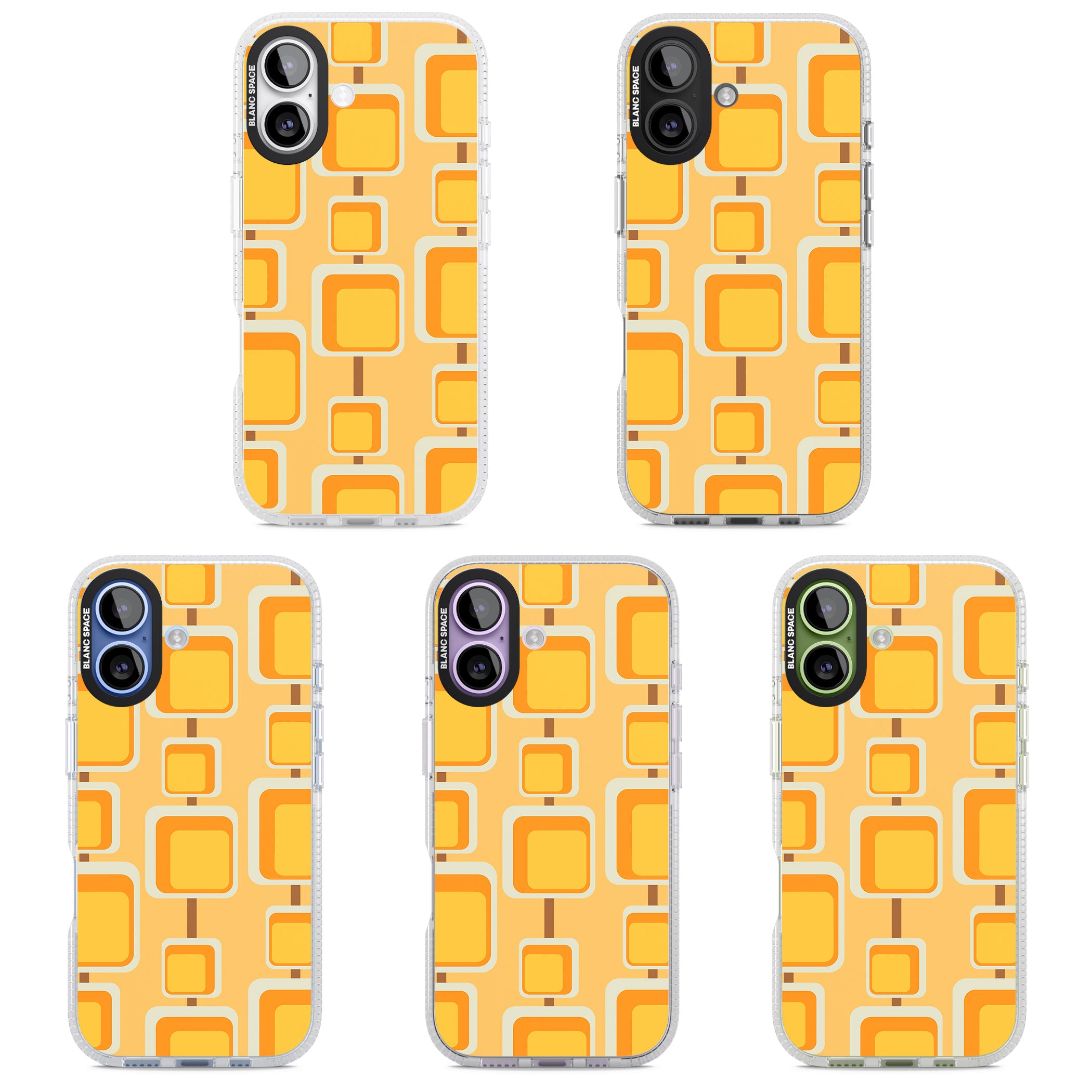 Sunny Mid Century Squares iPhone 17 Impact Air Clear Phone Case APT Impact Protection