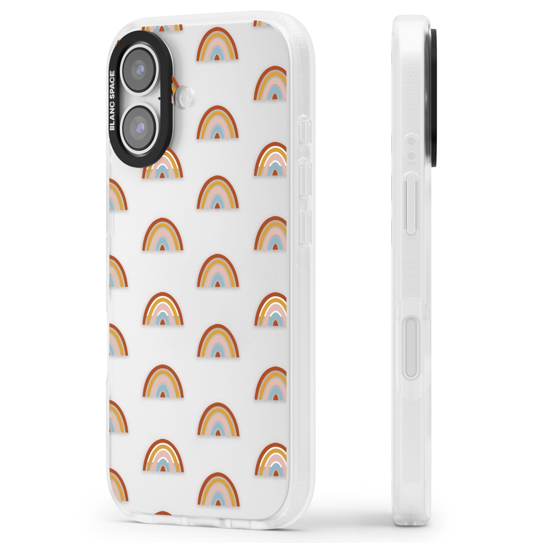 Scandi Rainbow iPhone 17 Impact Air Clear Phone Case Side Profile