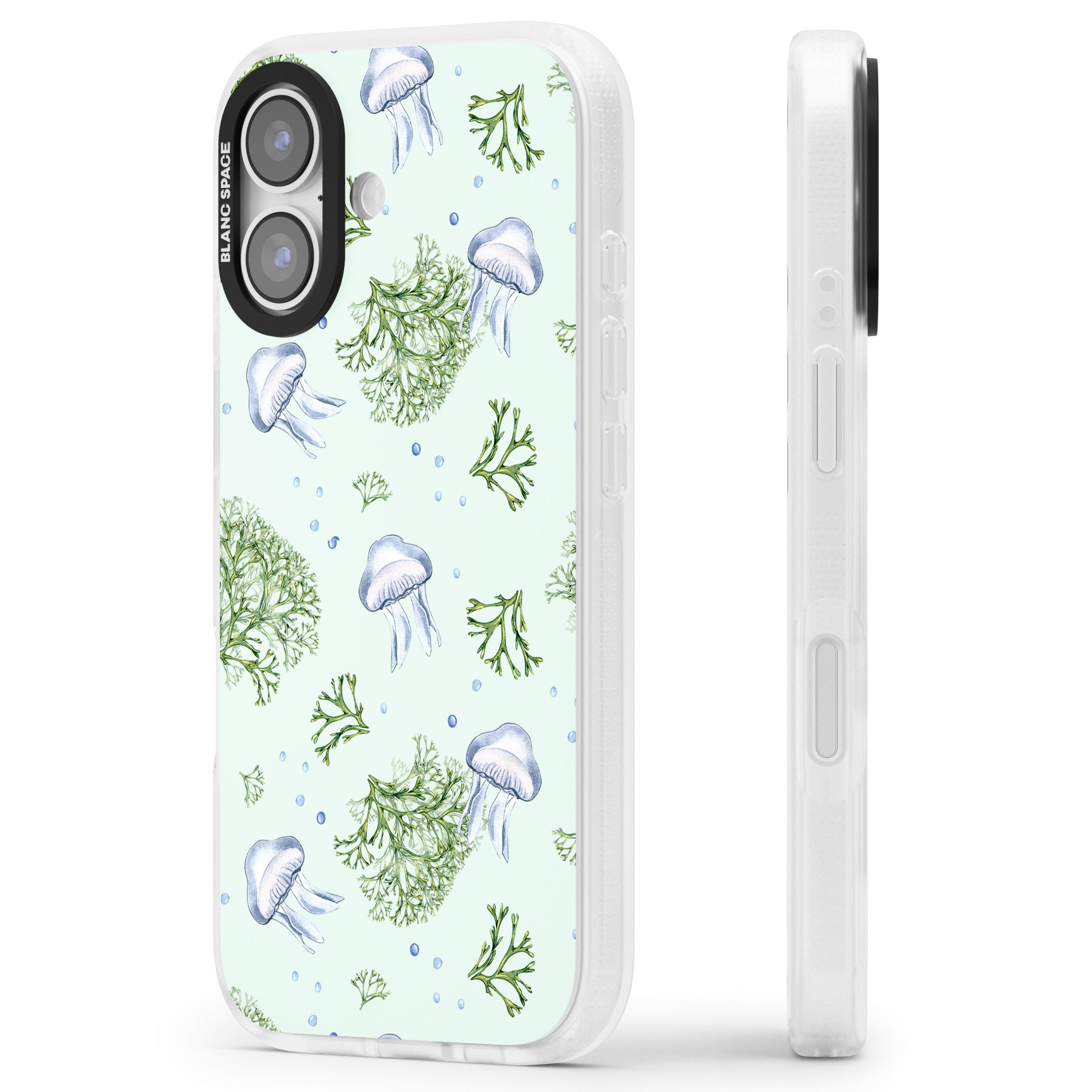 Jellyfish & Seaweed iPhone 17 Impact Air Clear Phone Case Side Profile