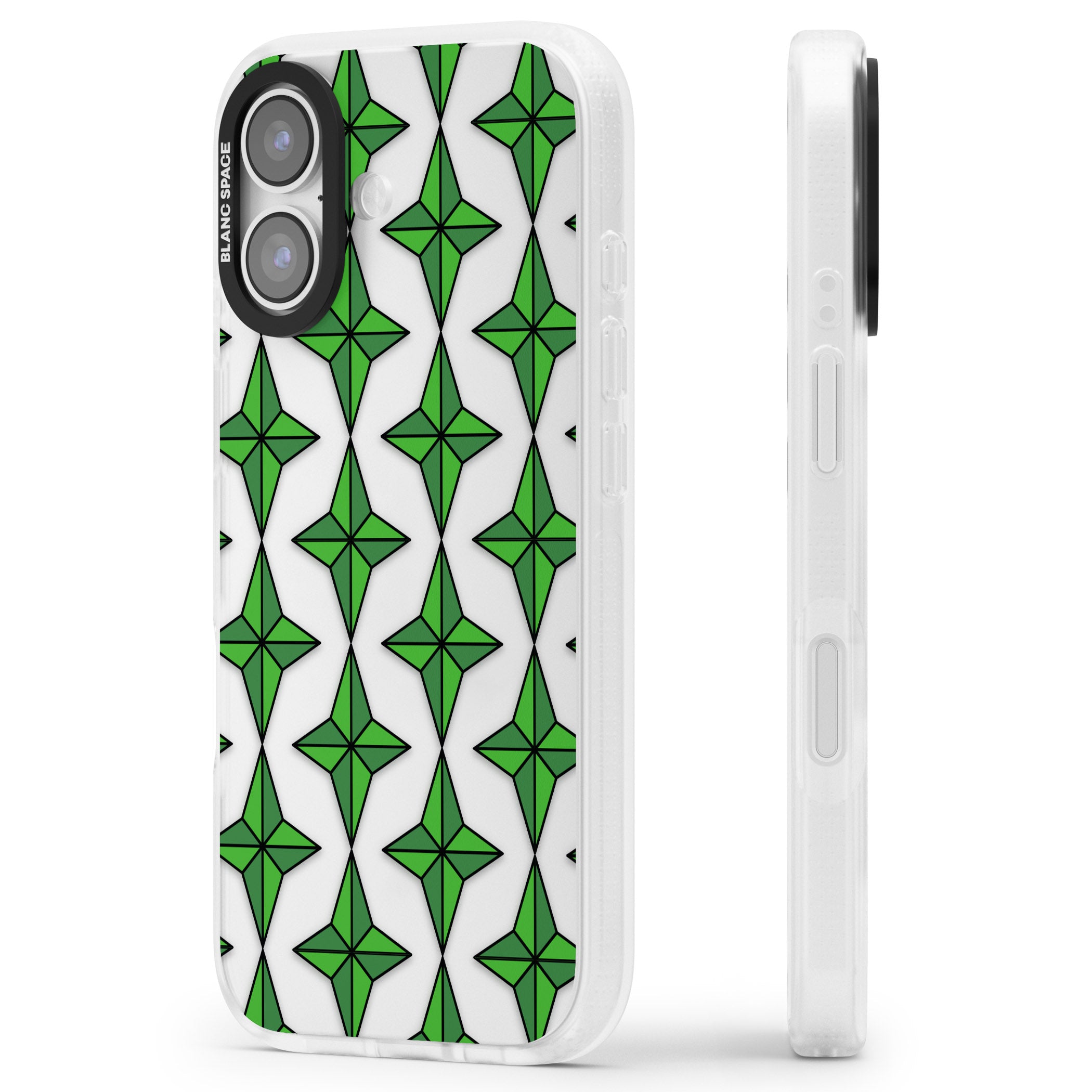 Emerald Stars Pattern (Clear) iPhone 17 Impact Air Clear Phone Case Side Profile