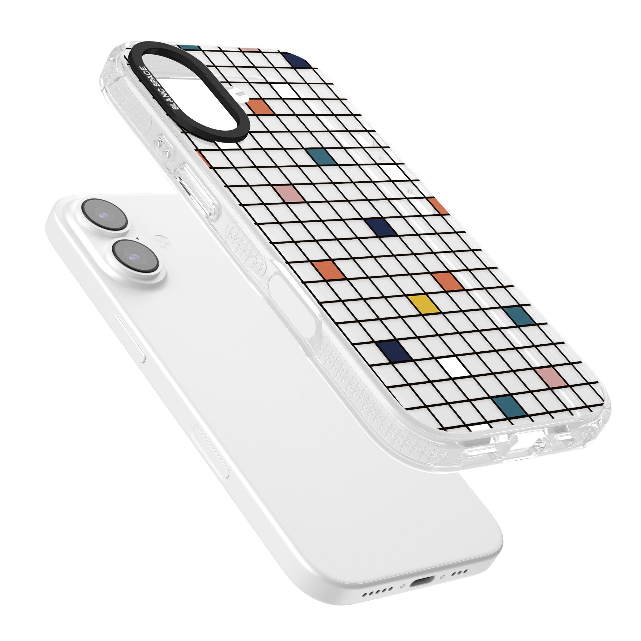 Earthtone Clear Geometric Grid iPhone 17 Impact Air Clear Phone Case Colours