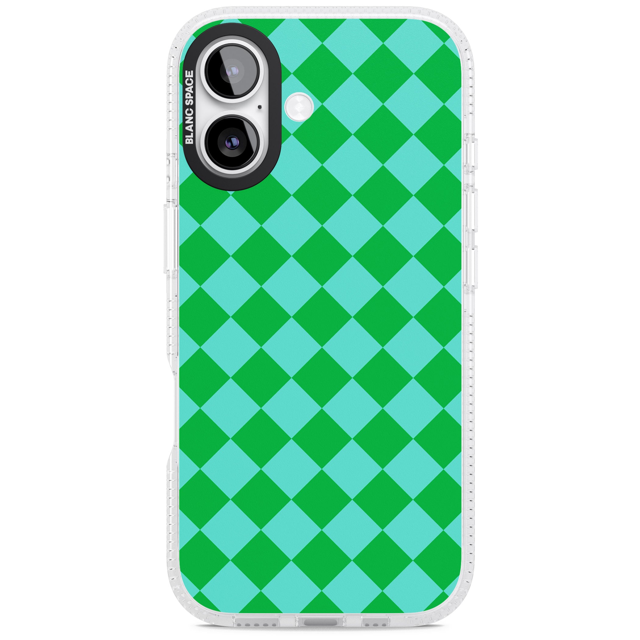Retro Green Diamond Plaid iPhone 17 Impact Air Clear Phone Case