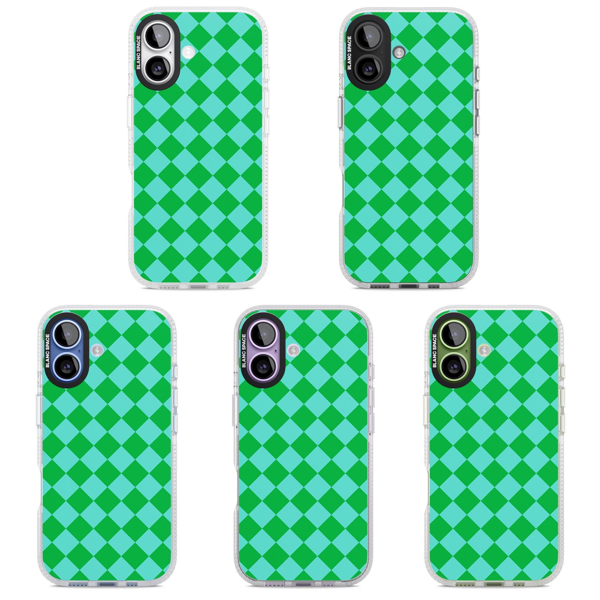 Retro Green Diamond Plaid iPhone 17 Impact Air Clear Phone Case APT Impact Protection