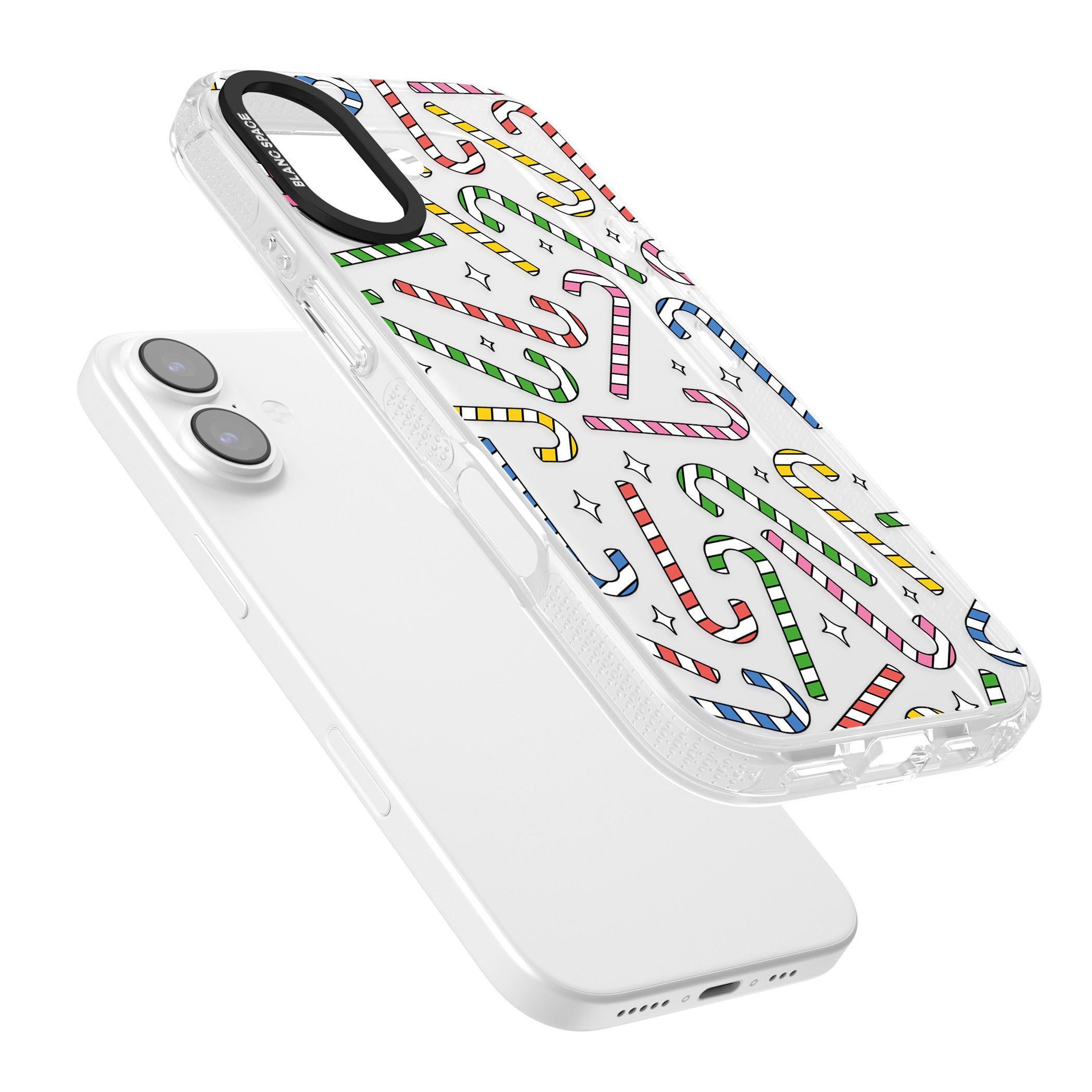 Colourful Stars & Candy Canes iPhone 17 Impact Air Clear Phone Case Colours