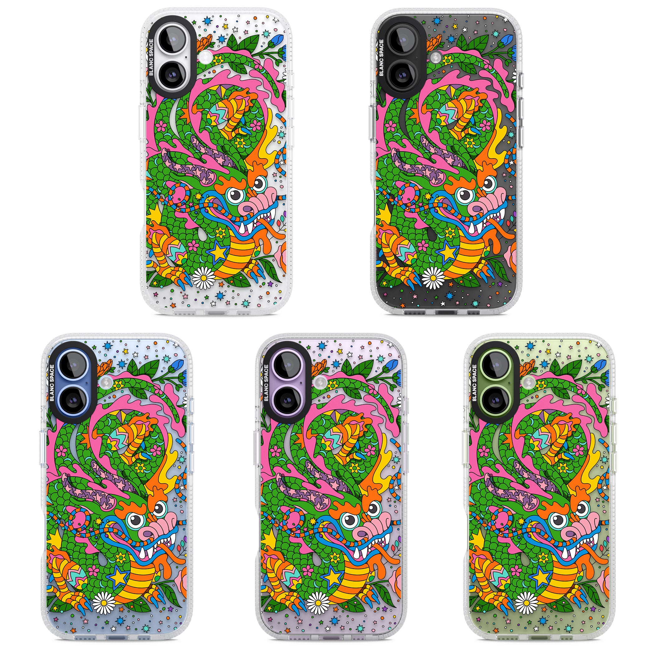 Psychedelic Jungle Dragon iPhone 17 Impact Air Clear Phone Case APT Impact Protection