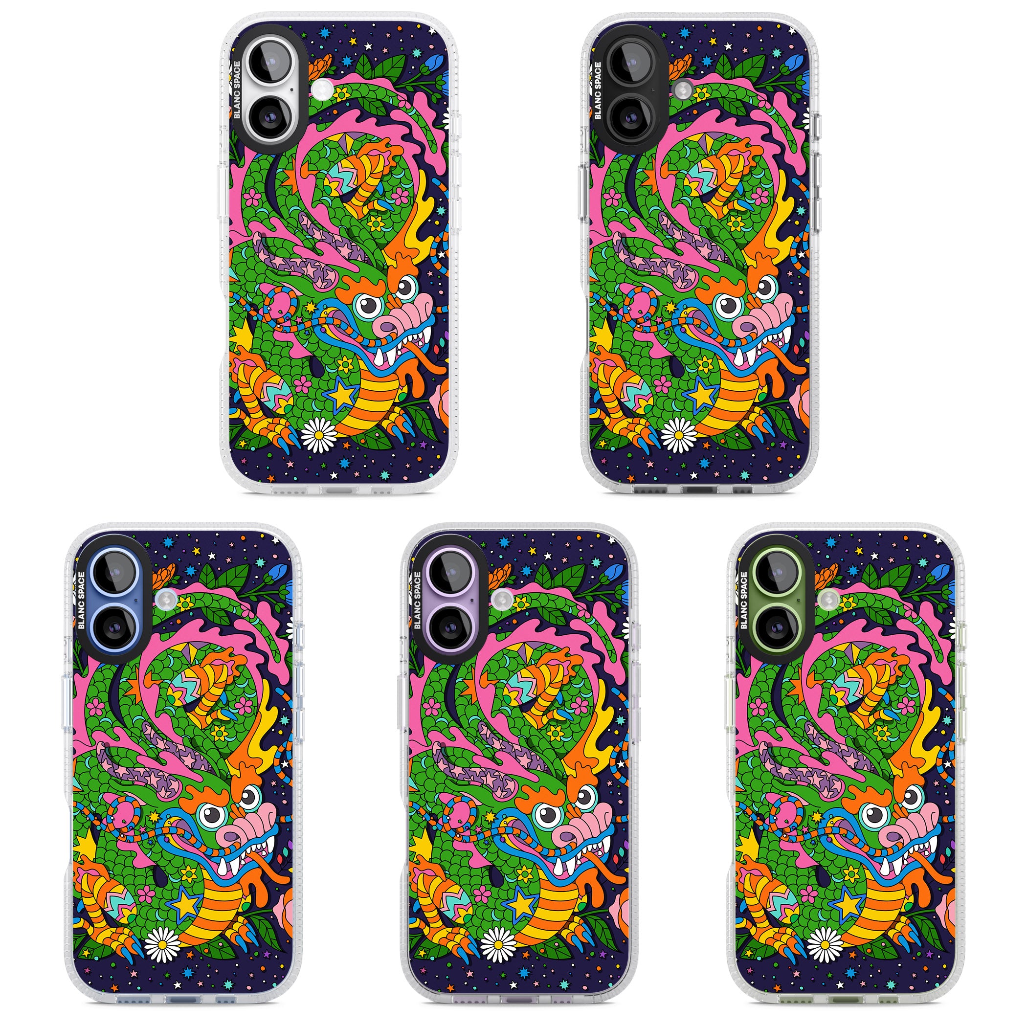 Psychedelic Jungle Dragon (Purple) iPhone 17 Impact Air Clear Phone Case APT Impact Protection